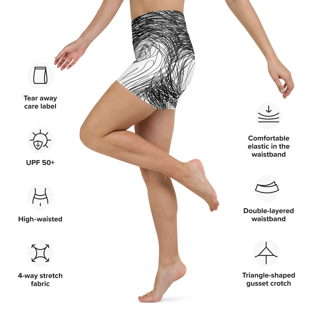 Hand Drawn Yoga Shorts
