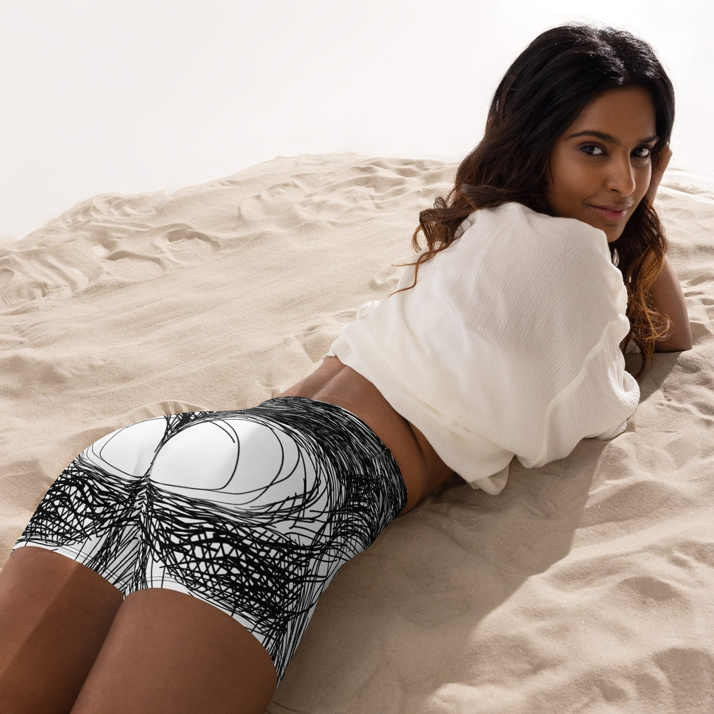 Hand Drawn Yoga Shorts