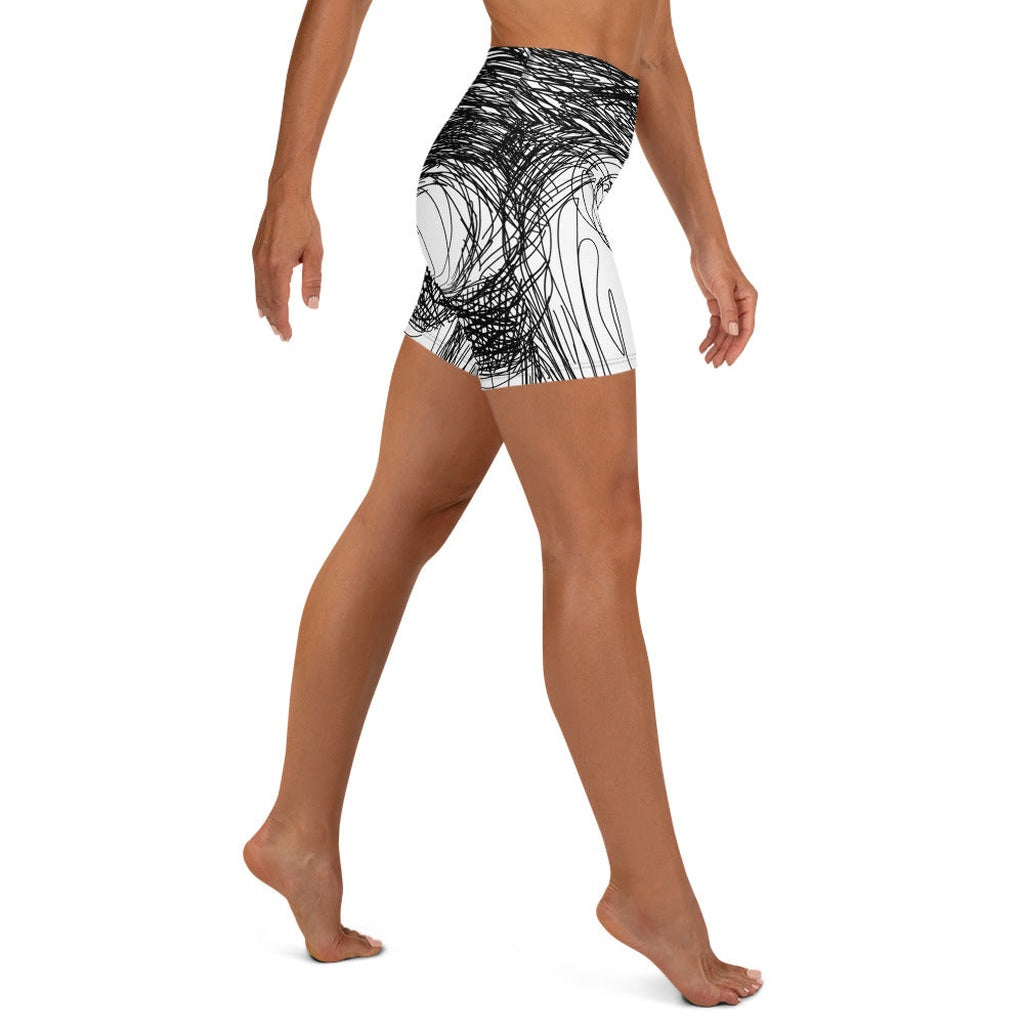 Hand Drawn Yoga Shorts