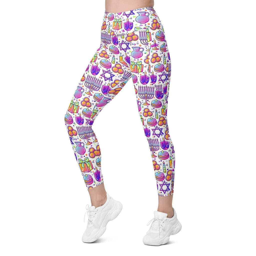 Hanukkah Symbol Leggings With Pockets