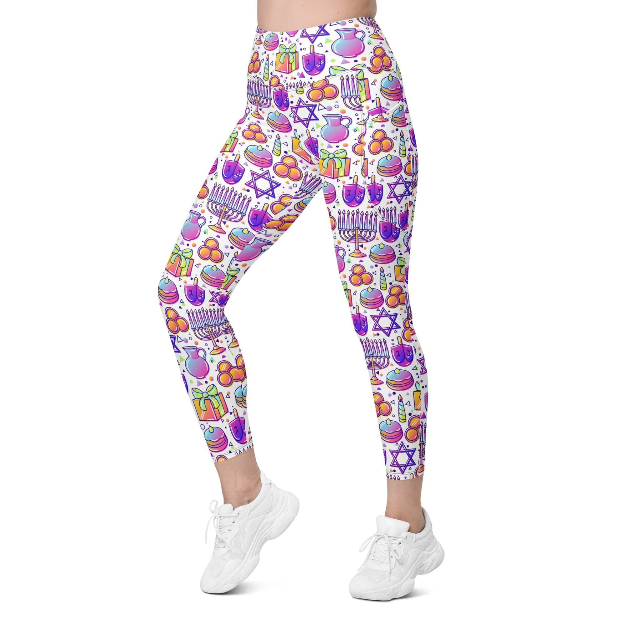 Hanukkah Symbol Leggings With Pockets