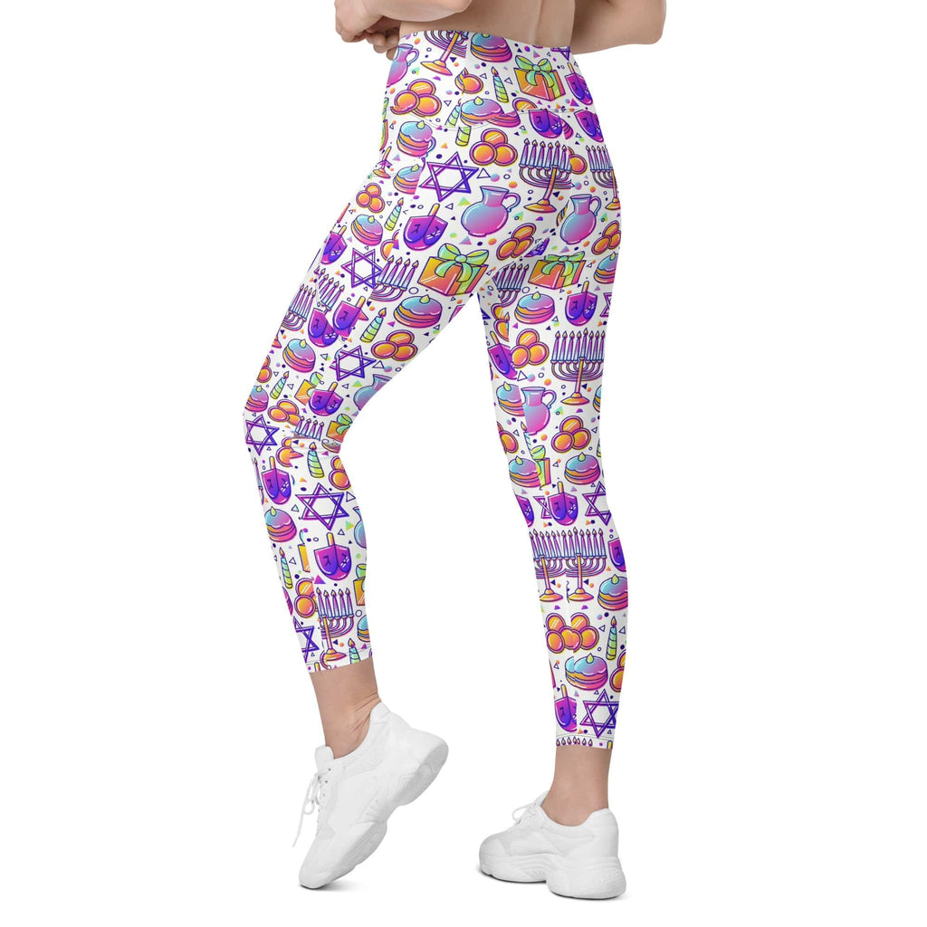Hanukkah Symbol Leggings With Pockets