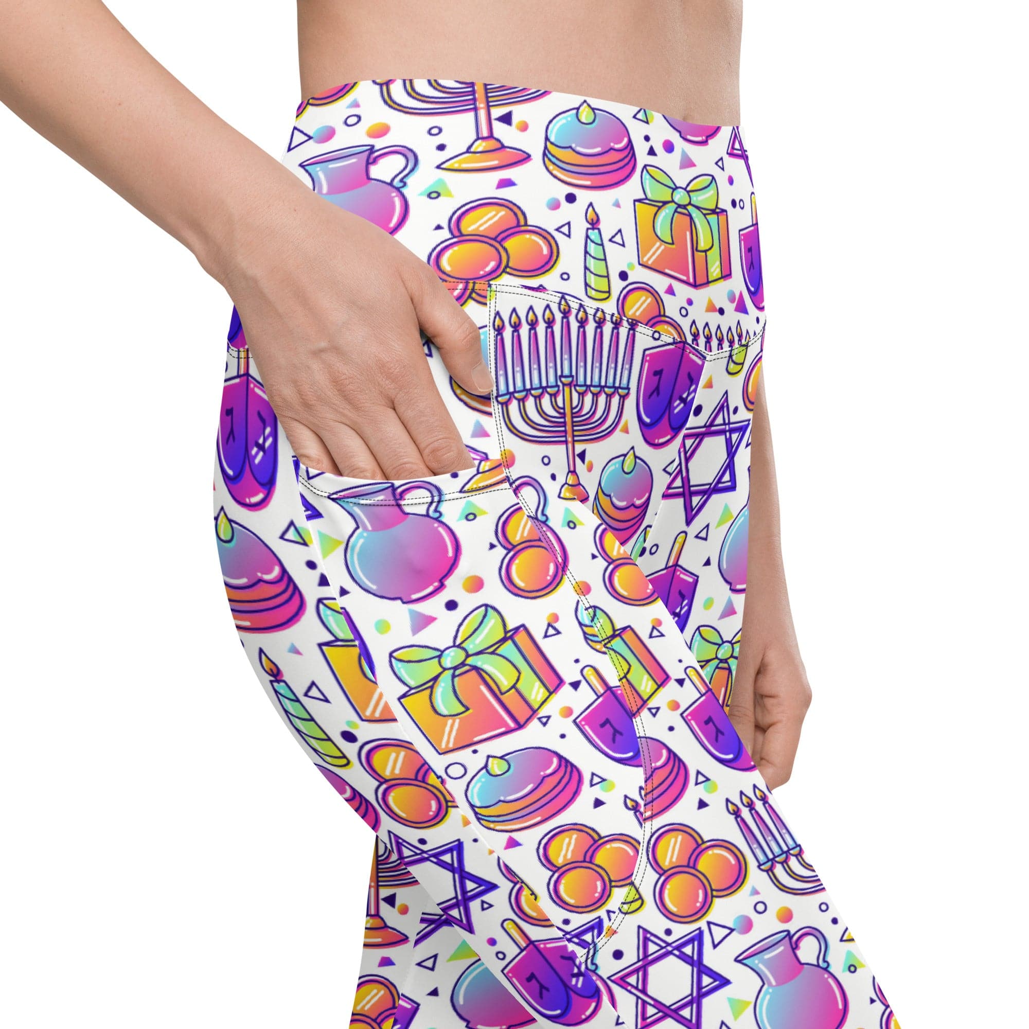 Hanukkah Symbol Leggings With Pockets