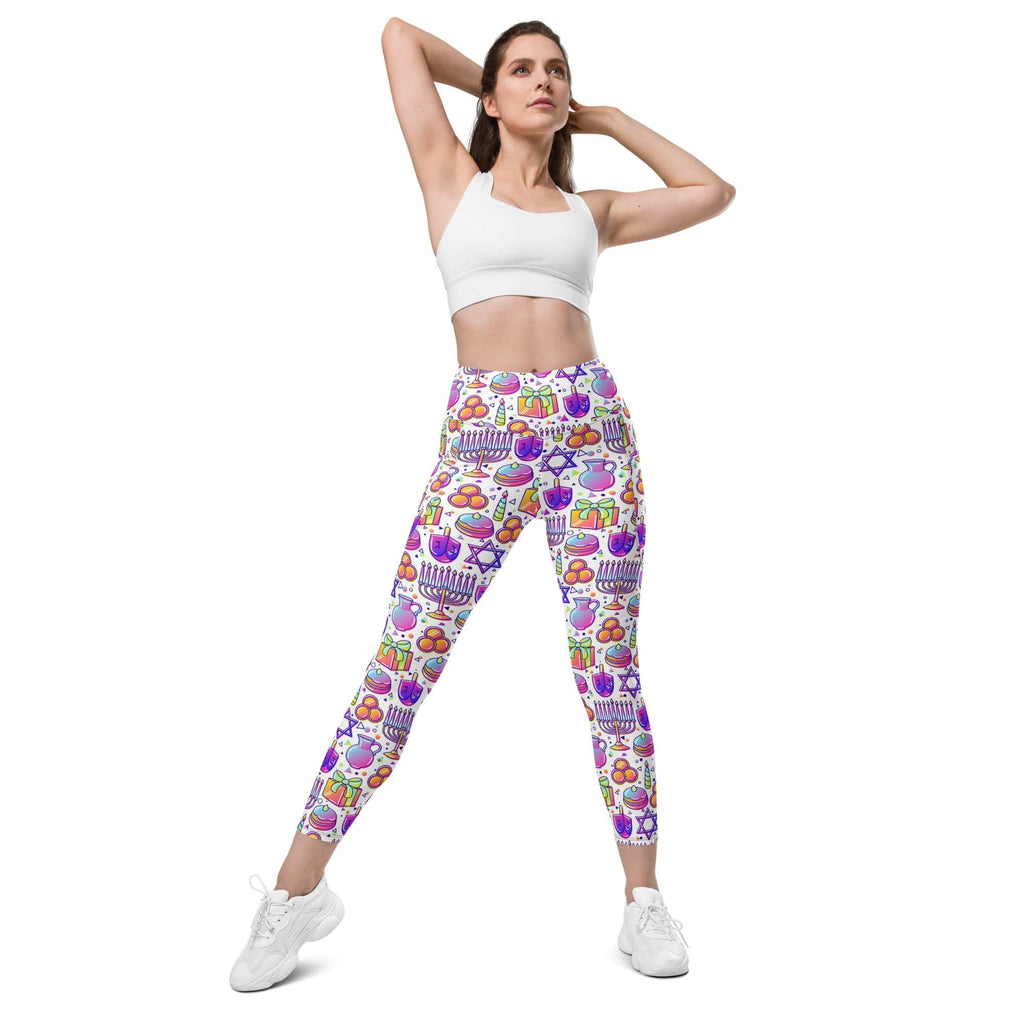 Hanukkah Symbol Leggings With Pockets