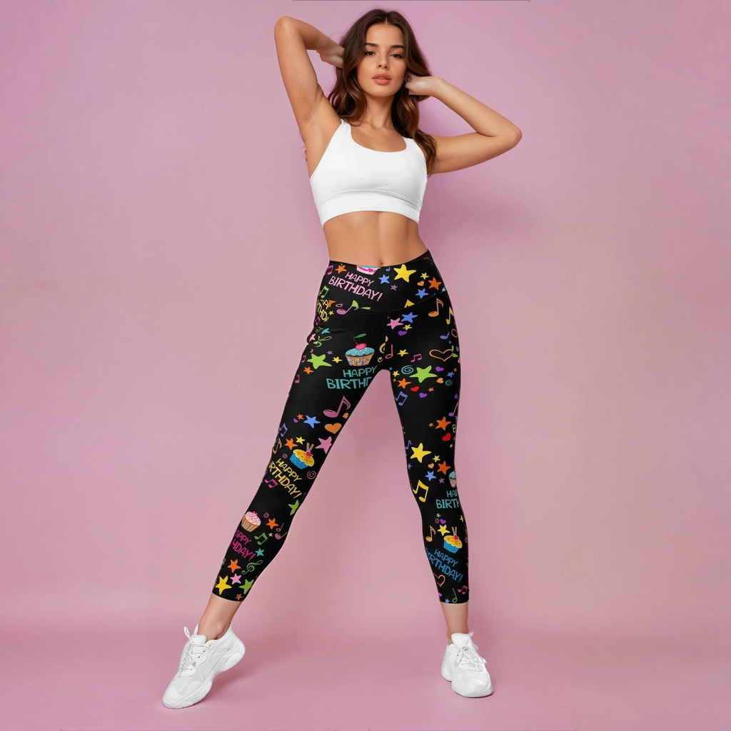 Happy Birthday Leggings With Pockets