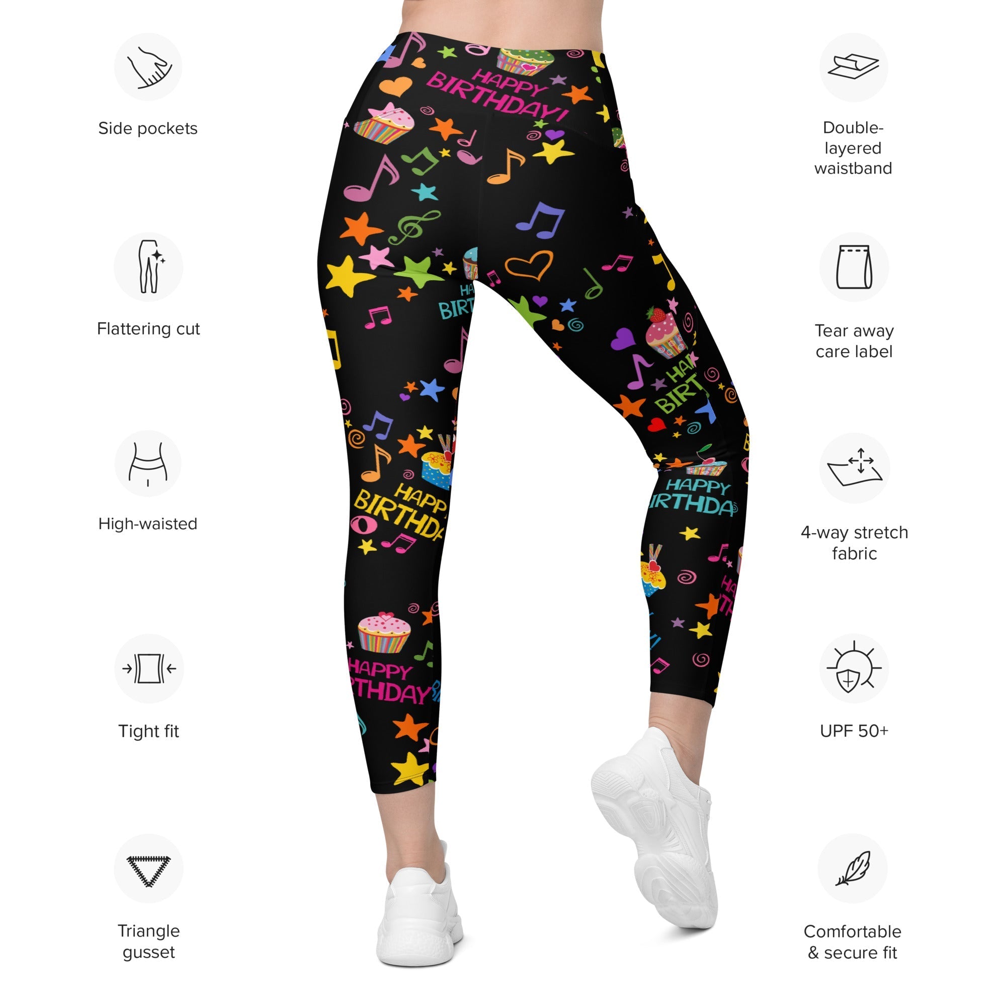 Happy Birthday Leggings With Pockets