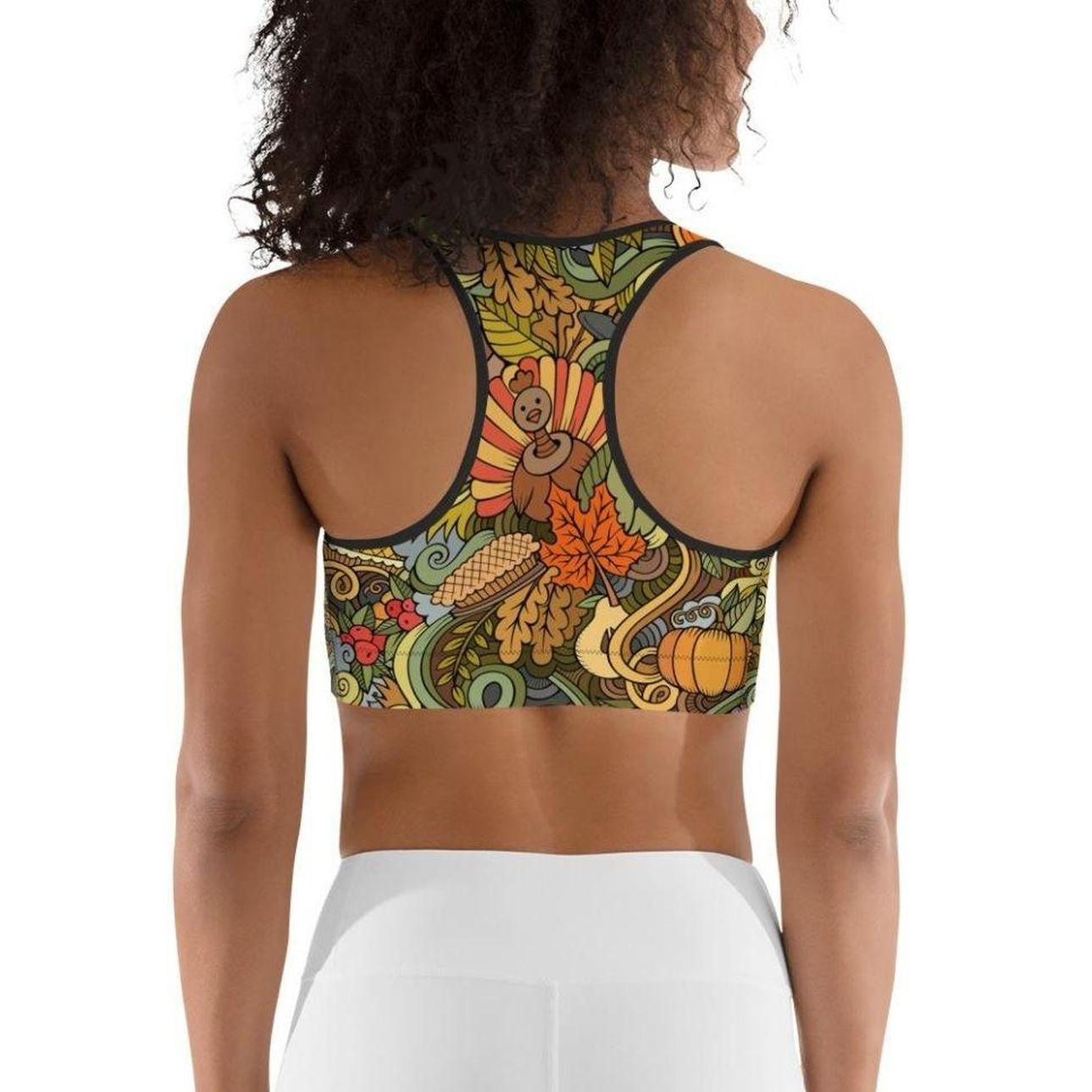 Happy Thanksgiving Sports Bra