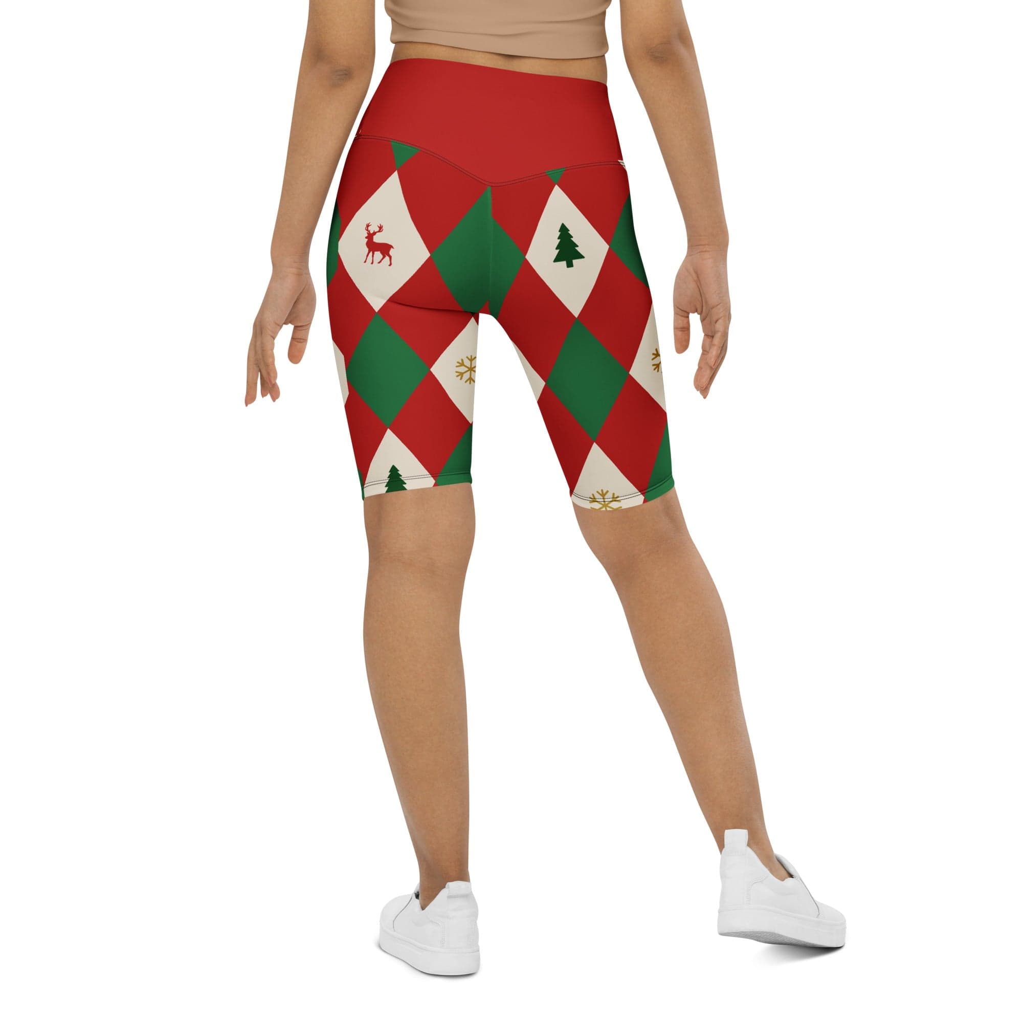 Harlequin Christmas Biker Shorts