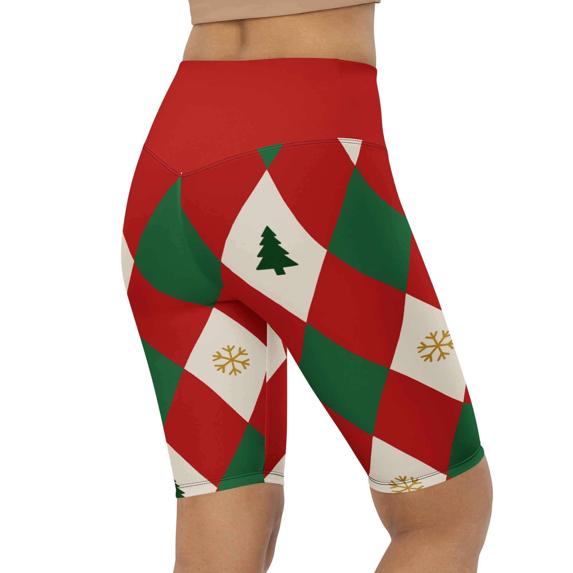Harlequin Christmas Biker Shorts
