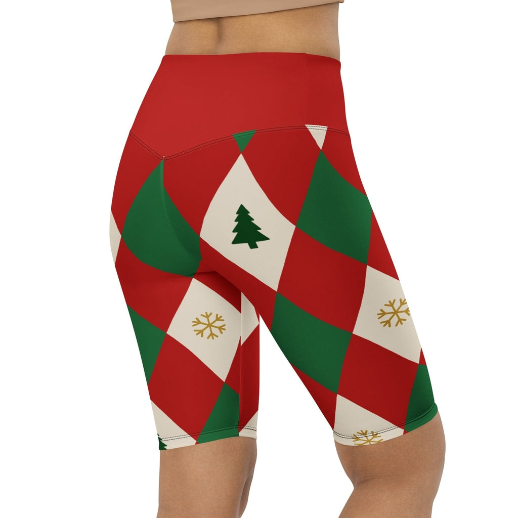 Harlequin Christmas Biker Shorts