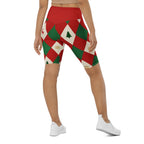 Harlequin Christmas Biker Shorts
