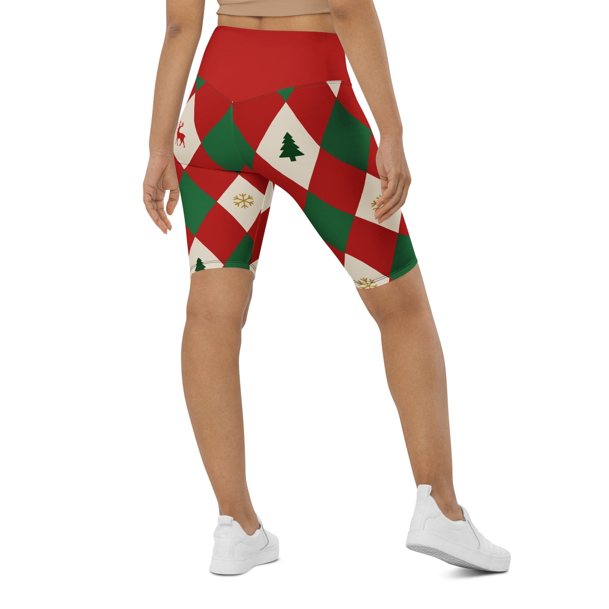 Harlequin Christmas Biker Shorts
