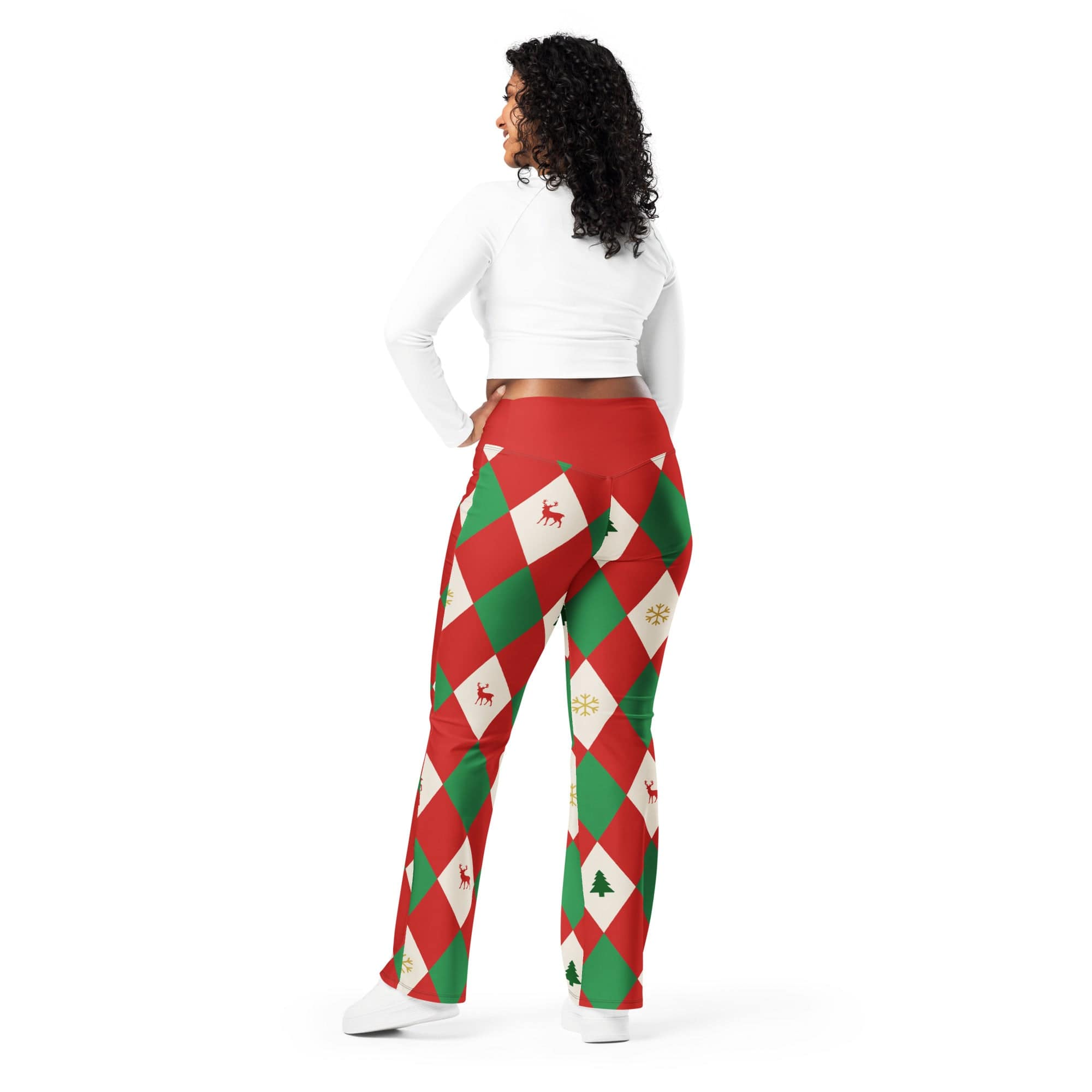 Harlequin Christmas Flare Leggings