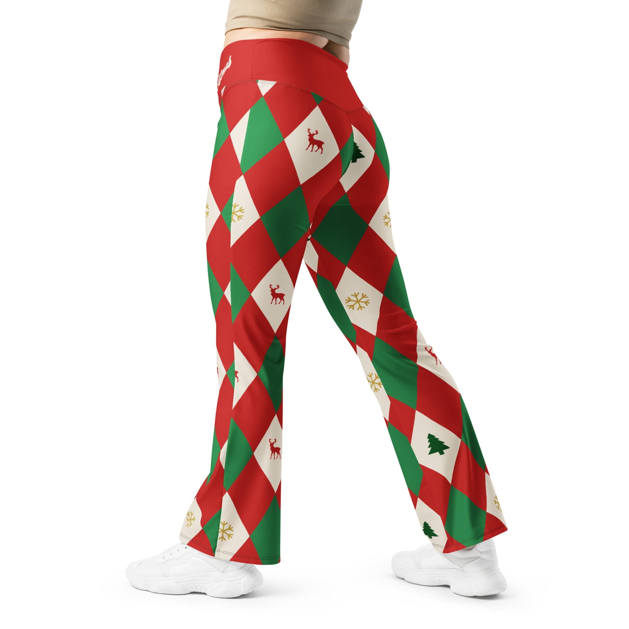 Harlequin Christmas Flare Leggings