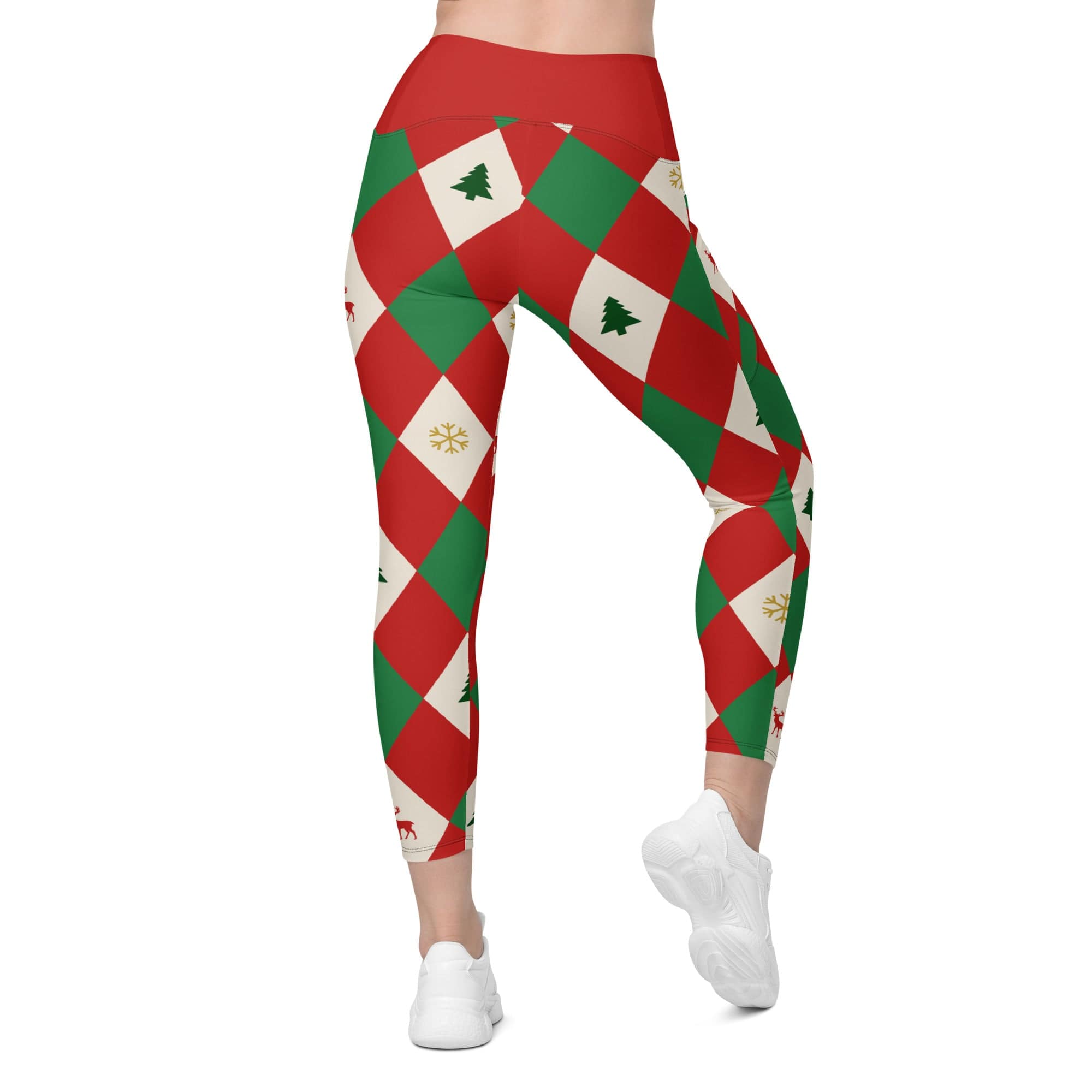 Harlequin Christmas Leggings With Pockets
