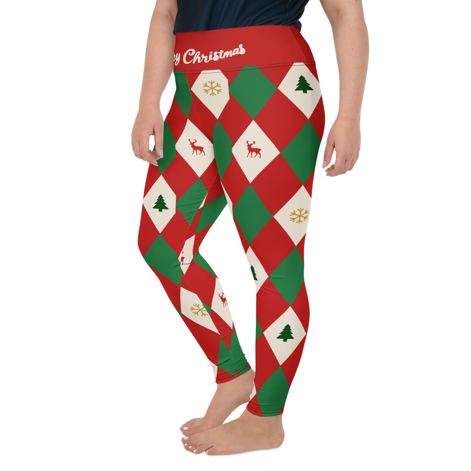 Harlequin Christmas Plus Size Leggings