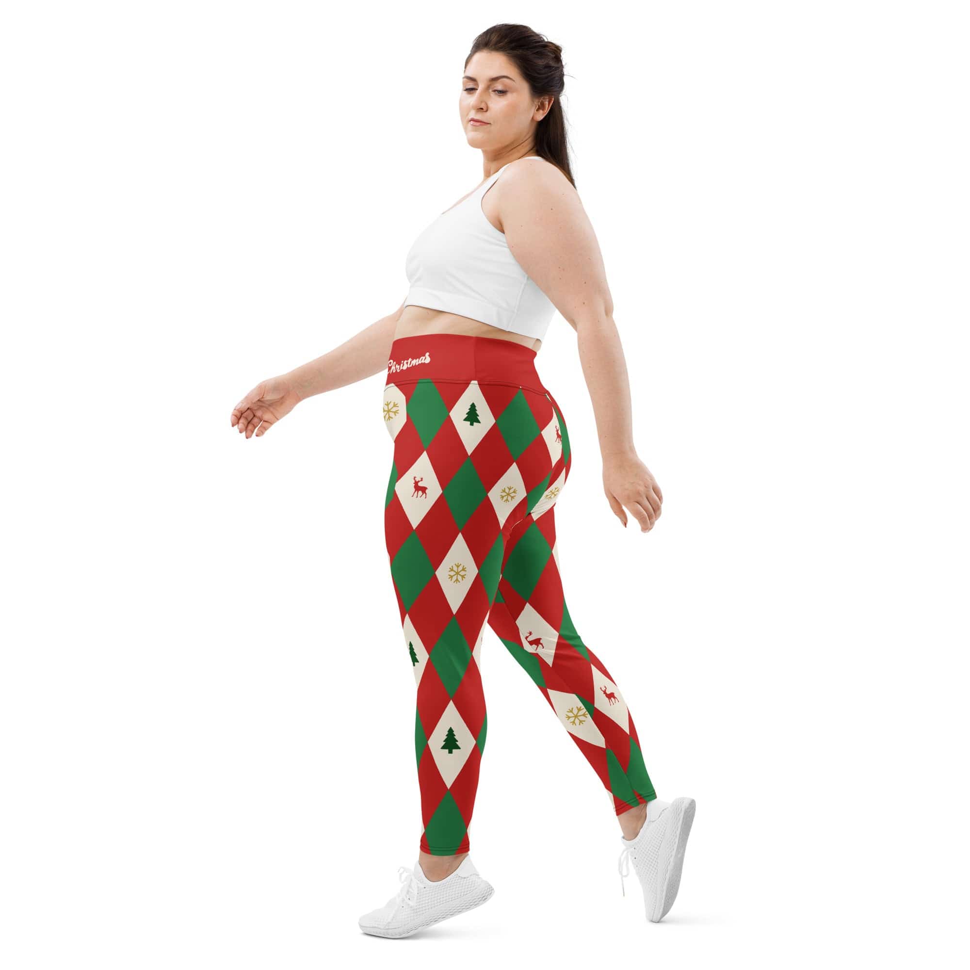 Harlequin Christmas Plus Size Leggings