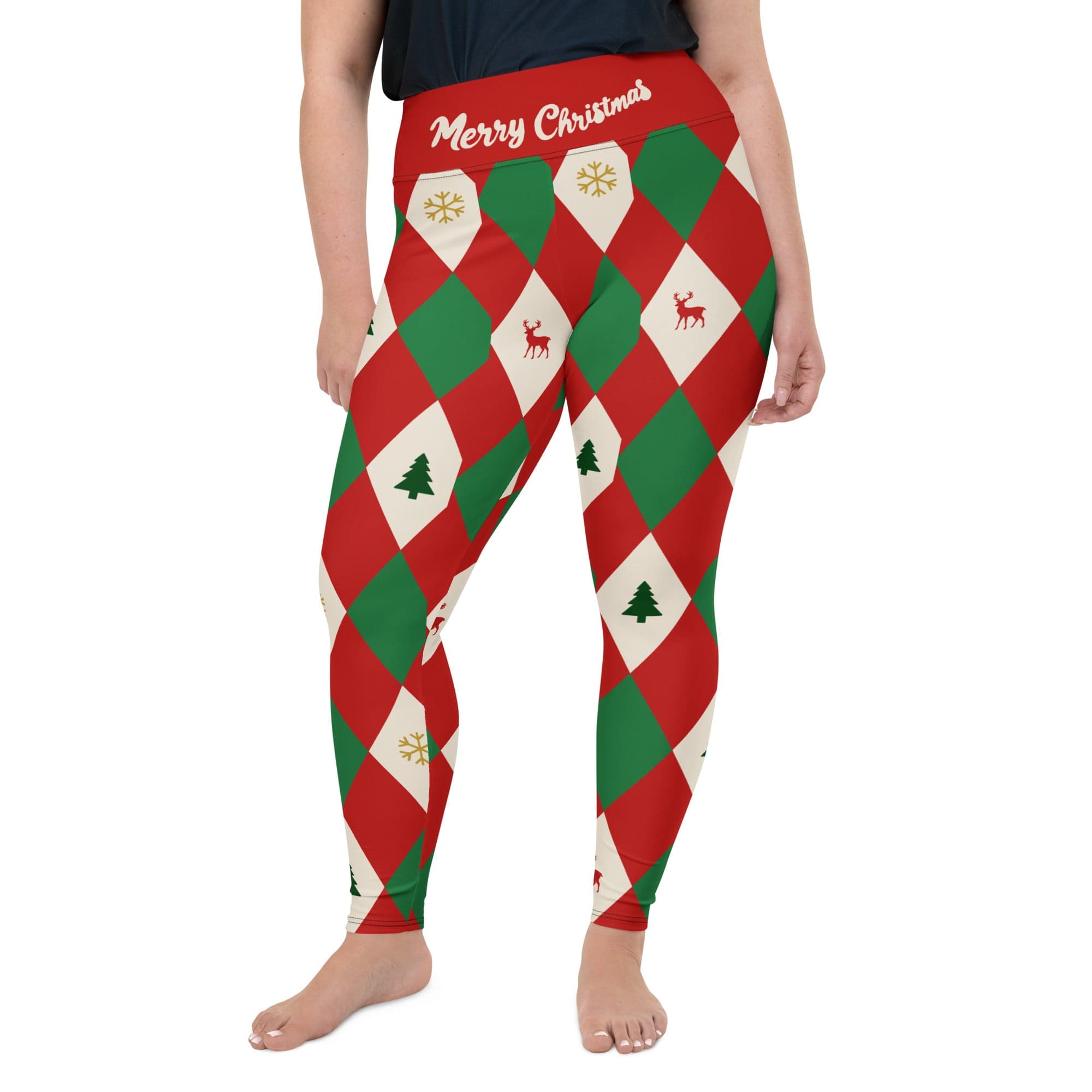 Harlequin Christmas Plus Size Leggings