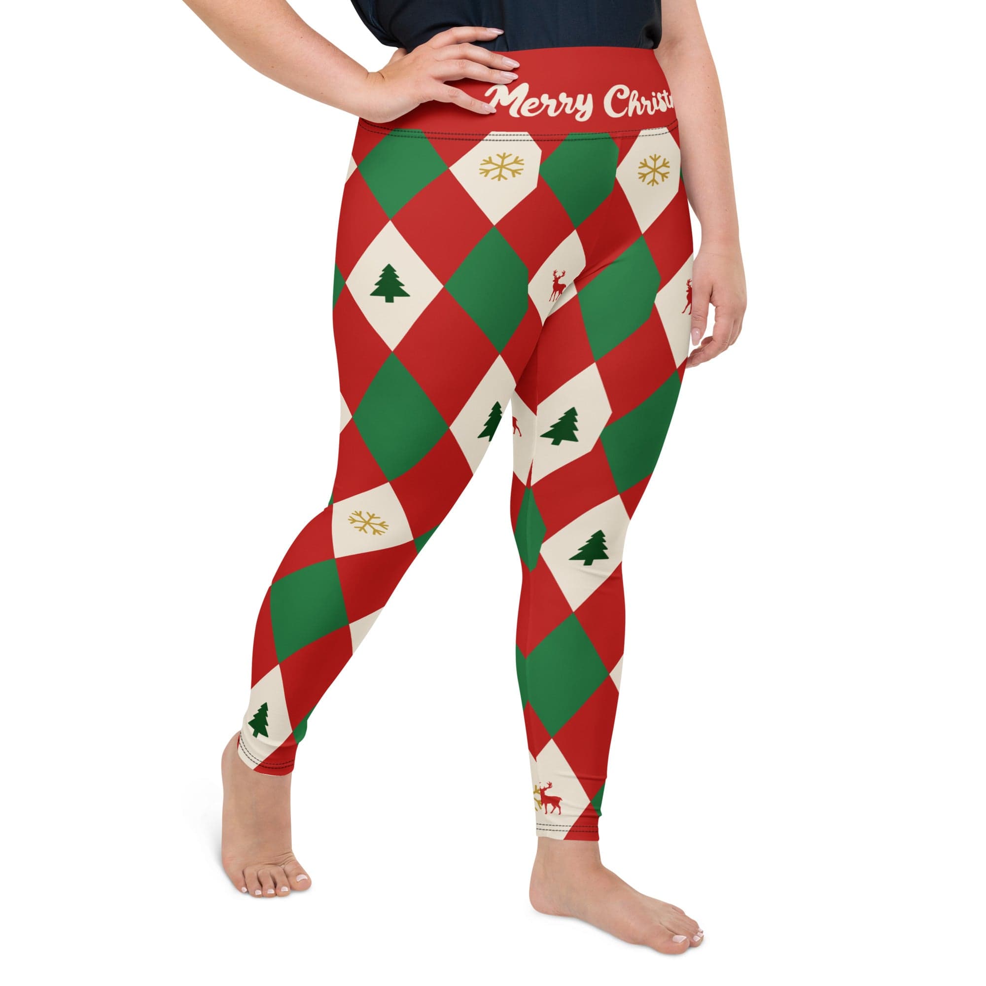 Harlequin Christmas Plus Size Leggings