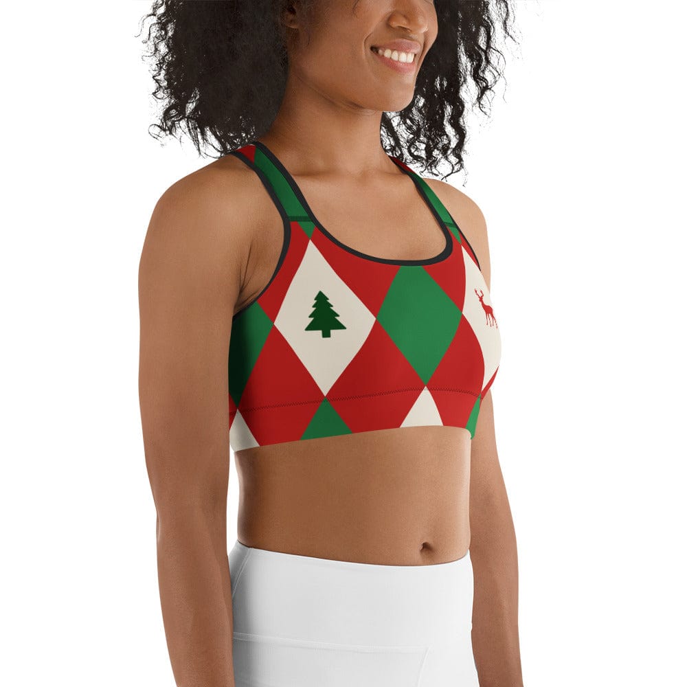 Harlequin Christmas Sports Bra