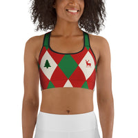 Harlequin Christmas Sports Bra