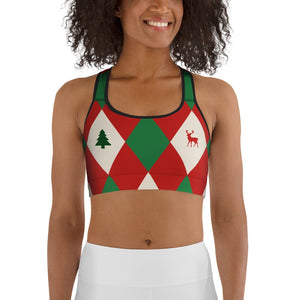 Harlequin Christmas Sports Bra