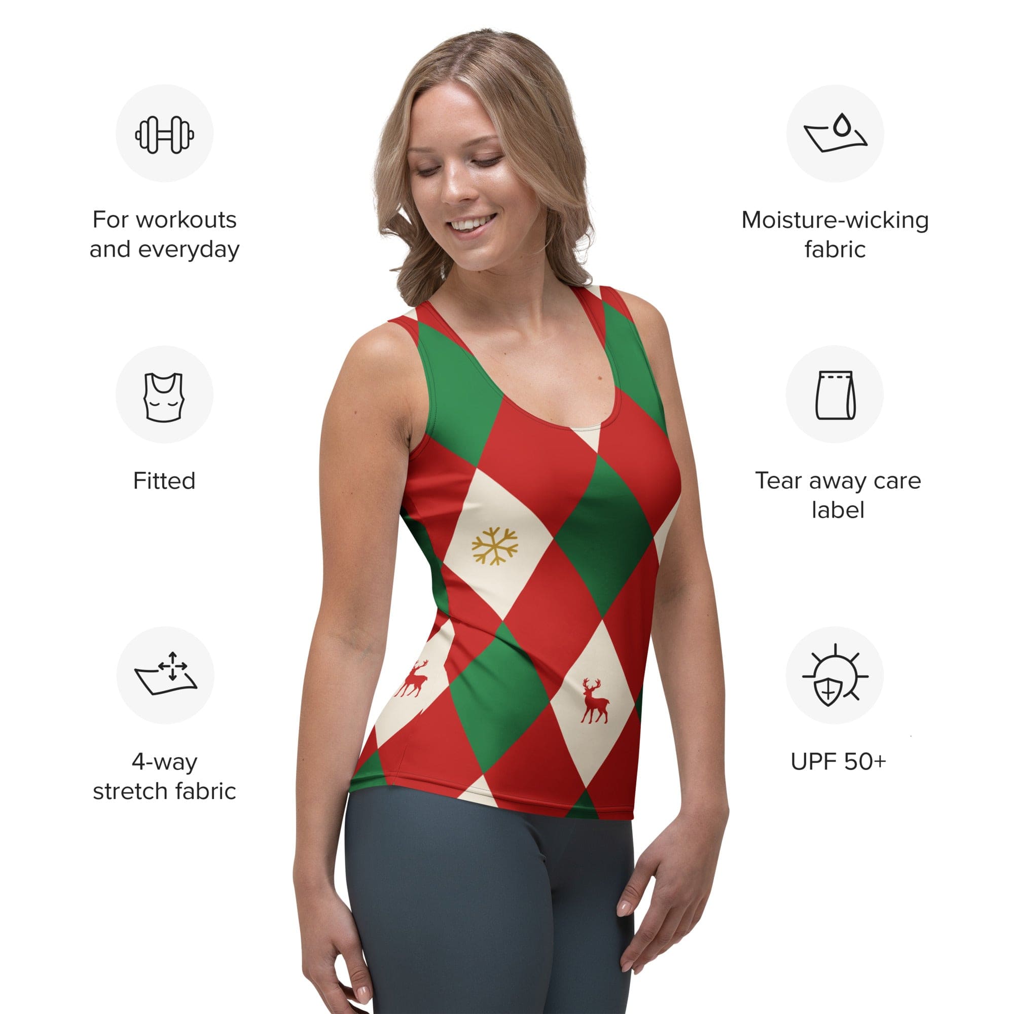 Harlequin Christmas Tank Top