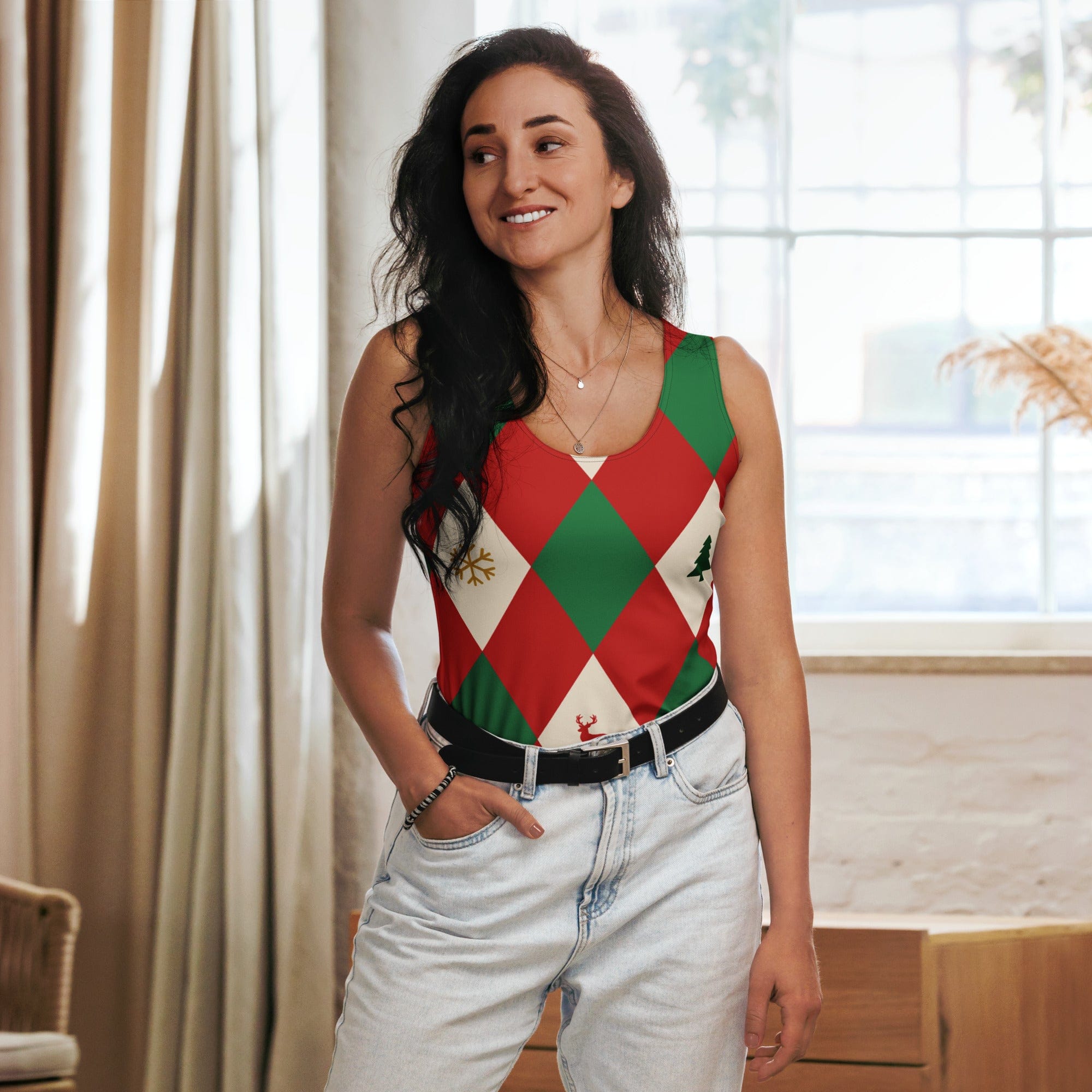 Harlequin Christmas Tank Top