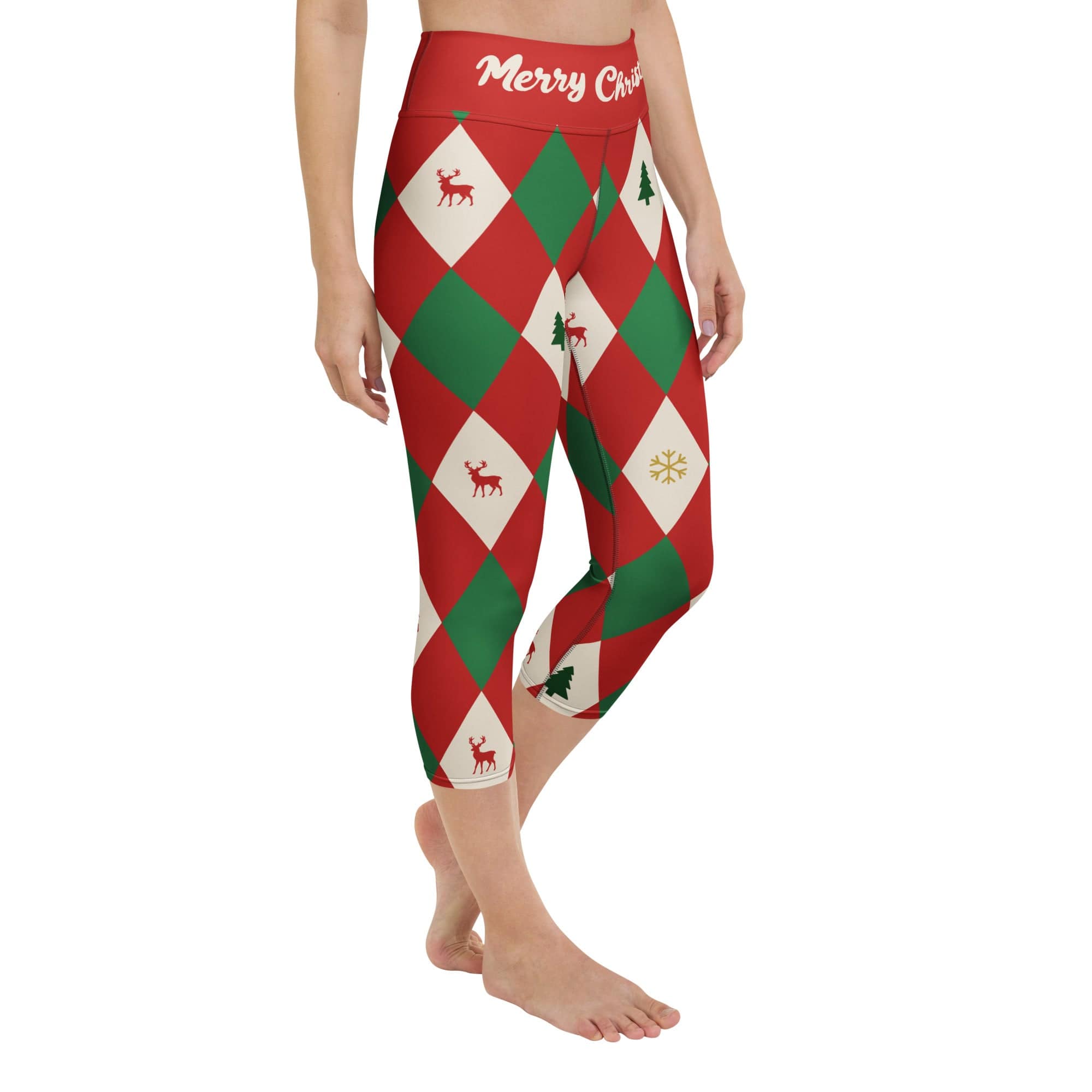 Harlequin Christmas Yoga Capris