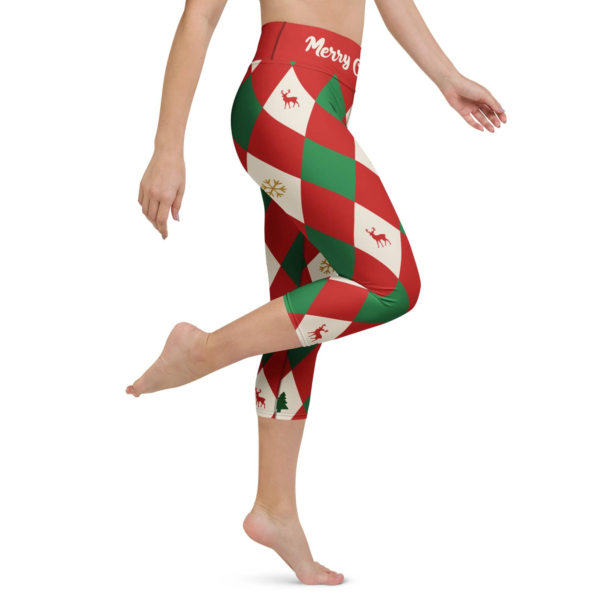 Harlequin Christmas Yoga Capris