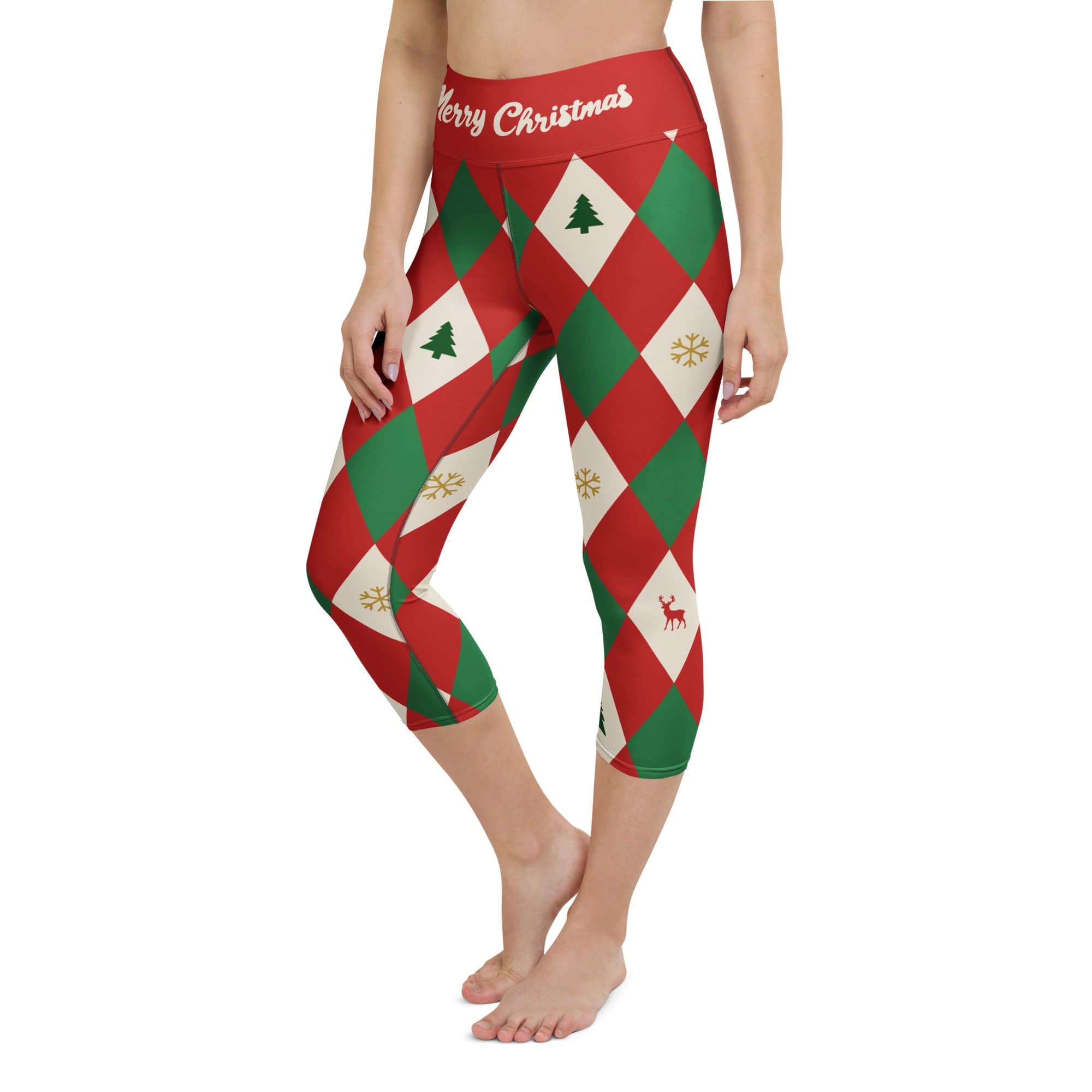 Harlequin Christmas Yoga Capris
