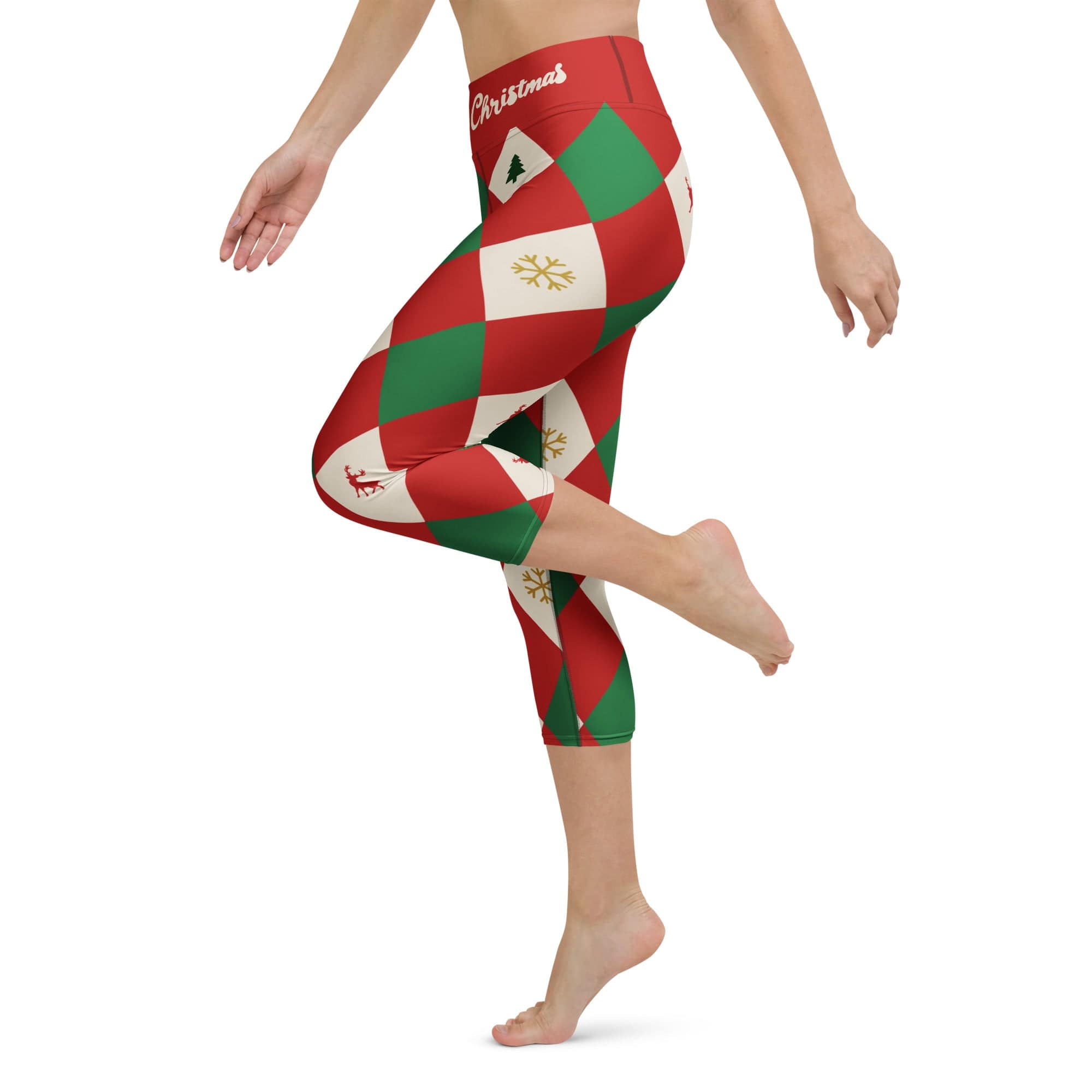 Harlequin Christmas Yoga Capris