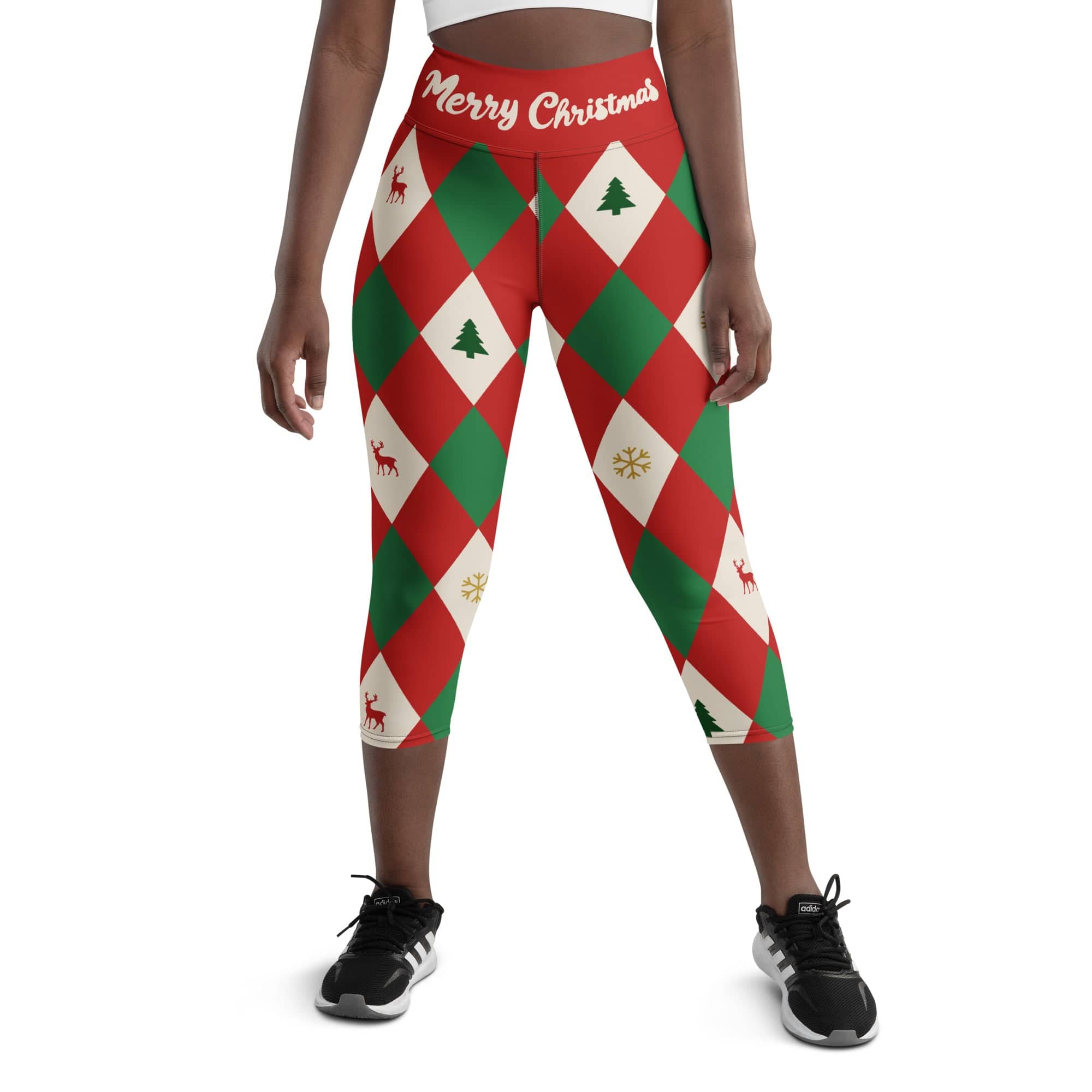Harlequin Christmas Yoga Capris
