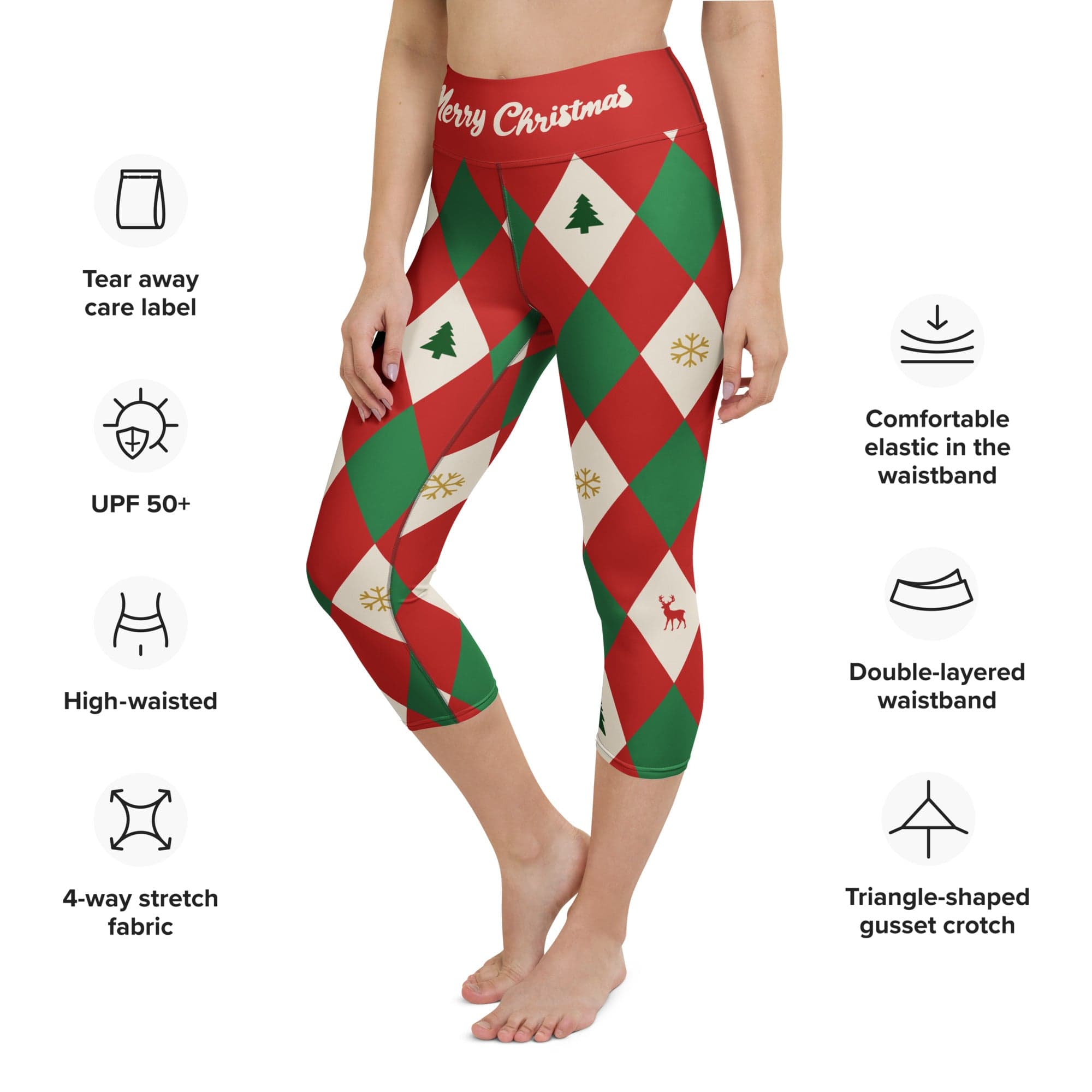 Harlequin Christmas Yoga Capris