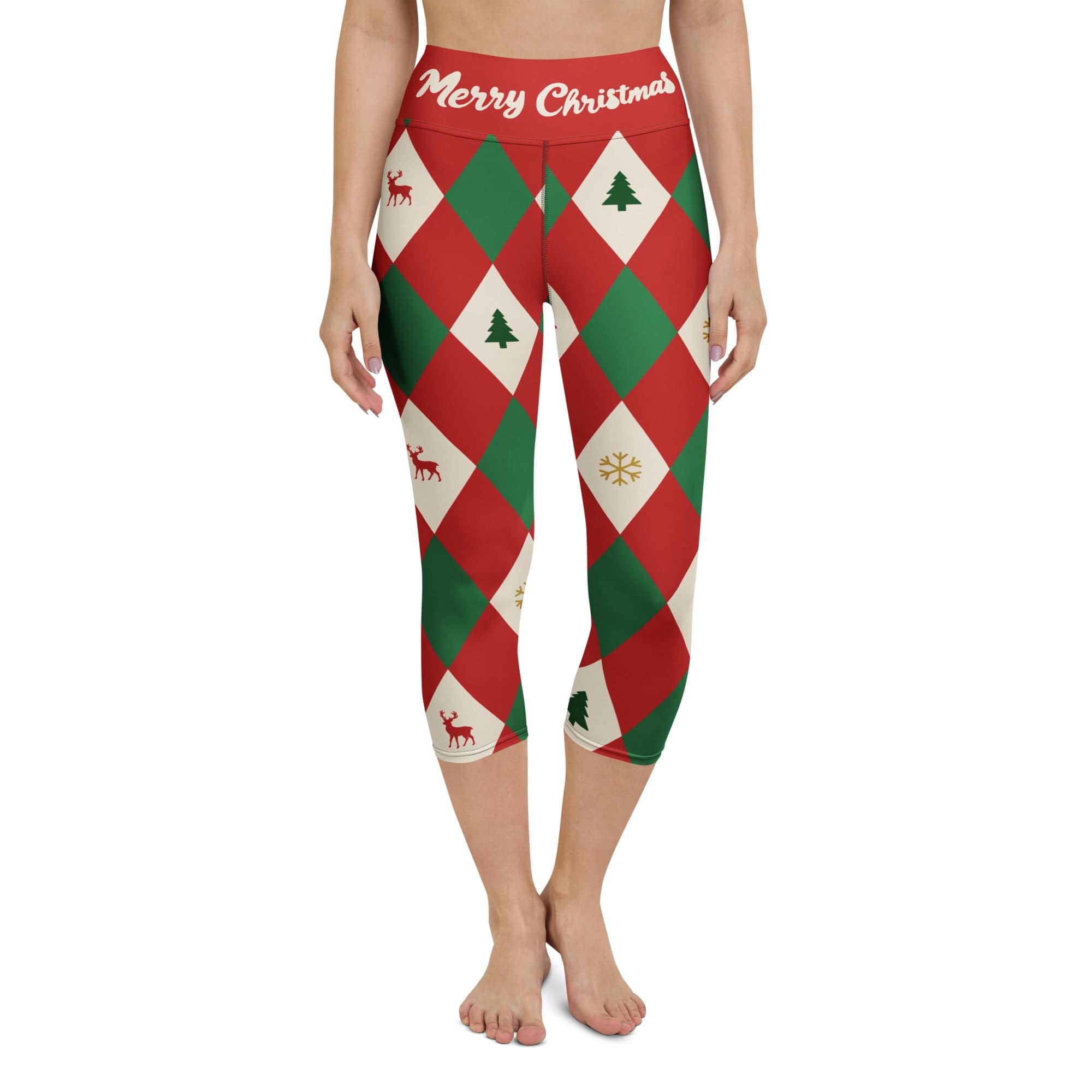 Harlequin Christmas Yoga Capris