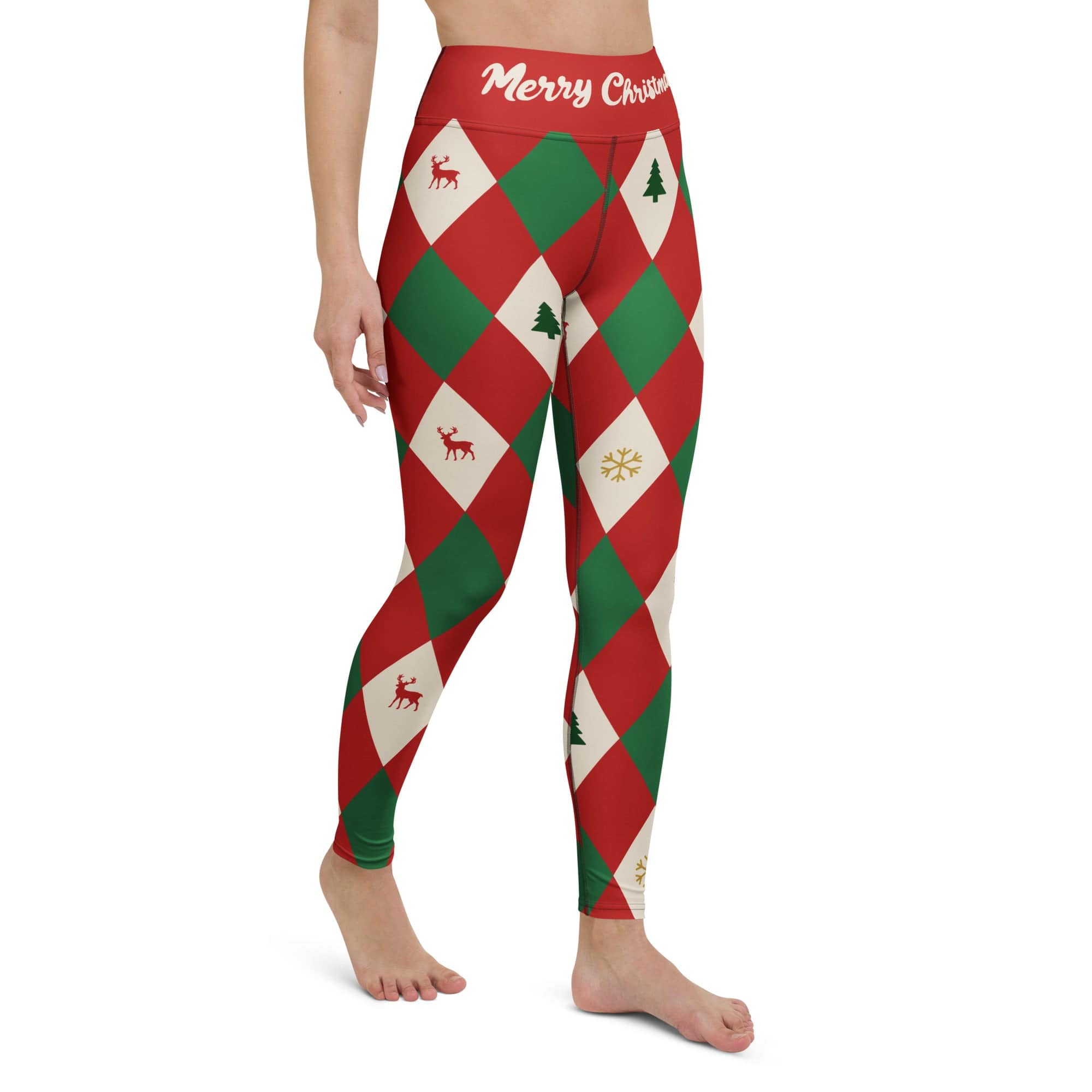 Harlequin Christmas Yoga Leggings