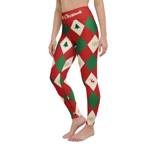 Harlequin Christmas Yoga Leggings
