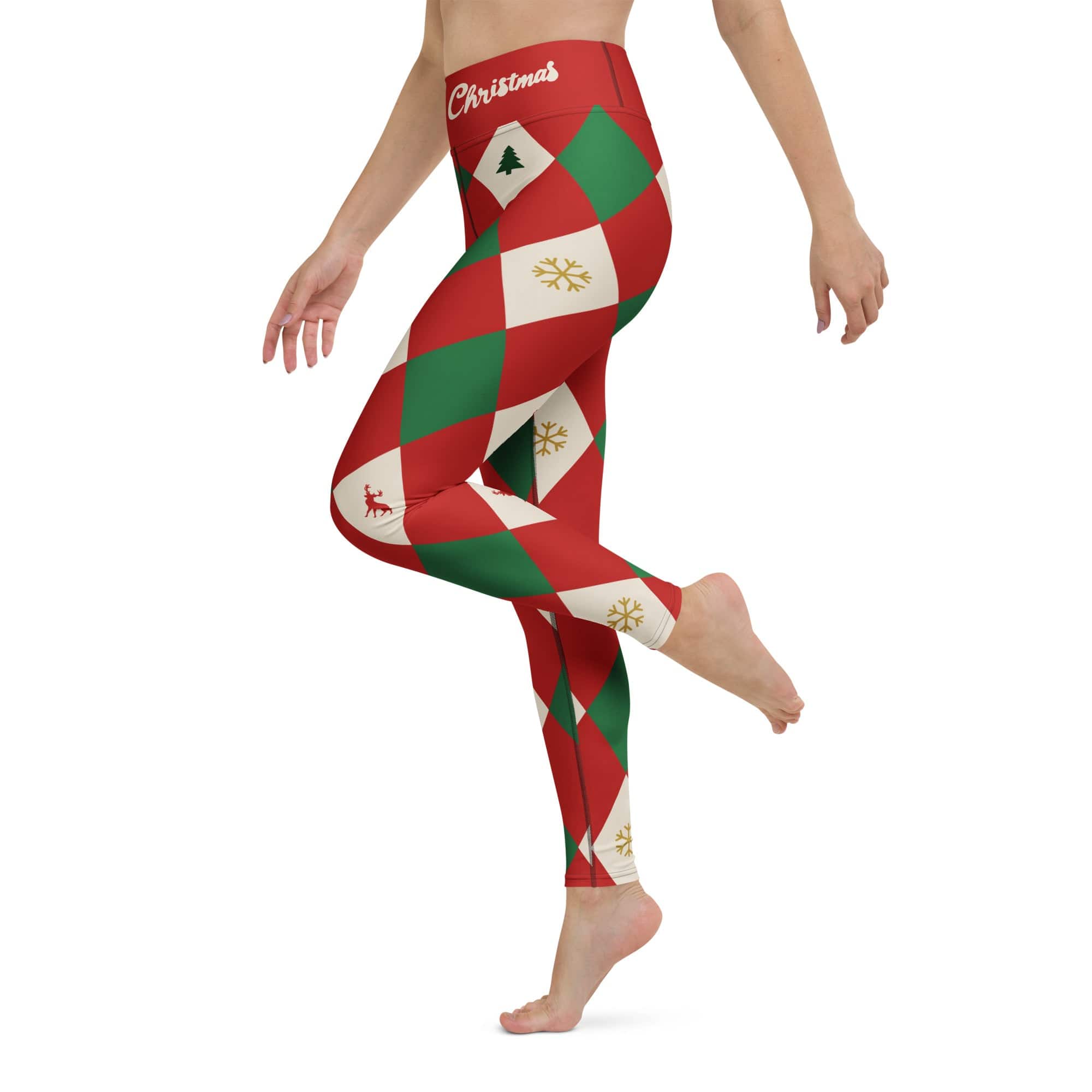 Harlequin Christmas Yoga Leggings