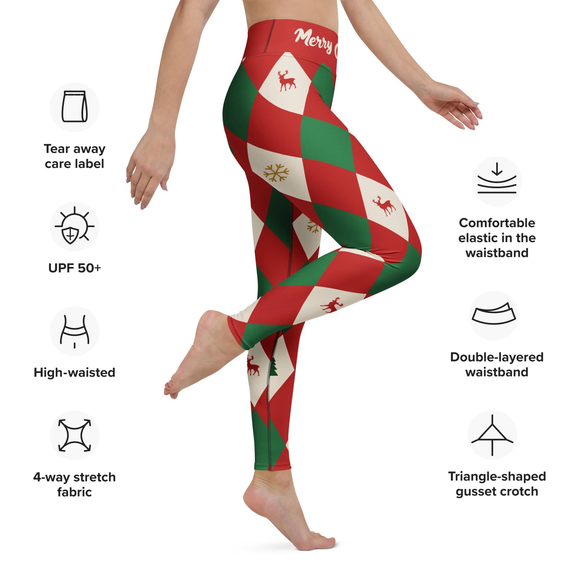 Harlequin Christmas Yoga Leggings