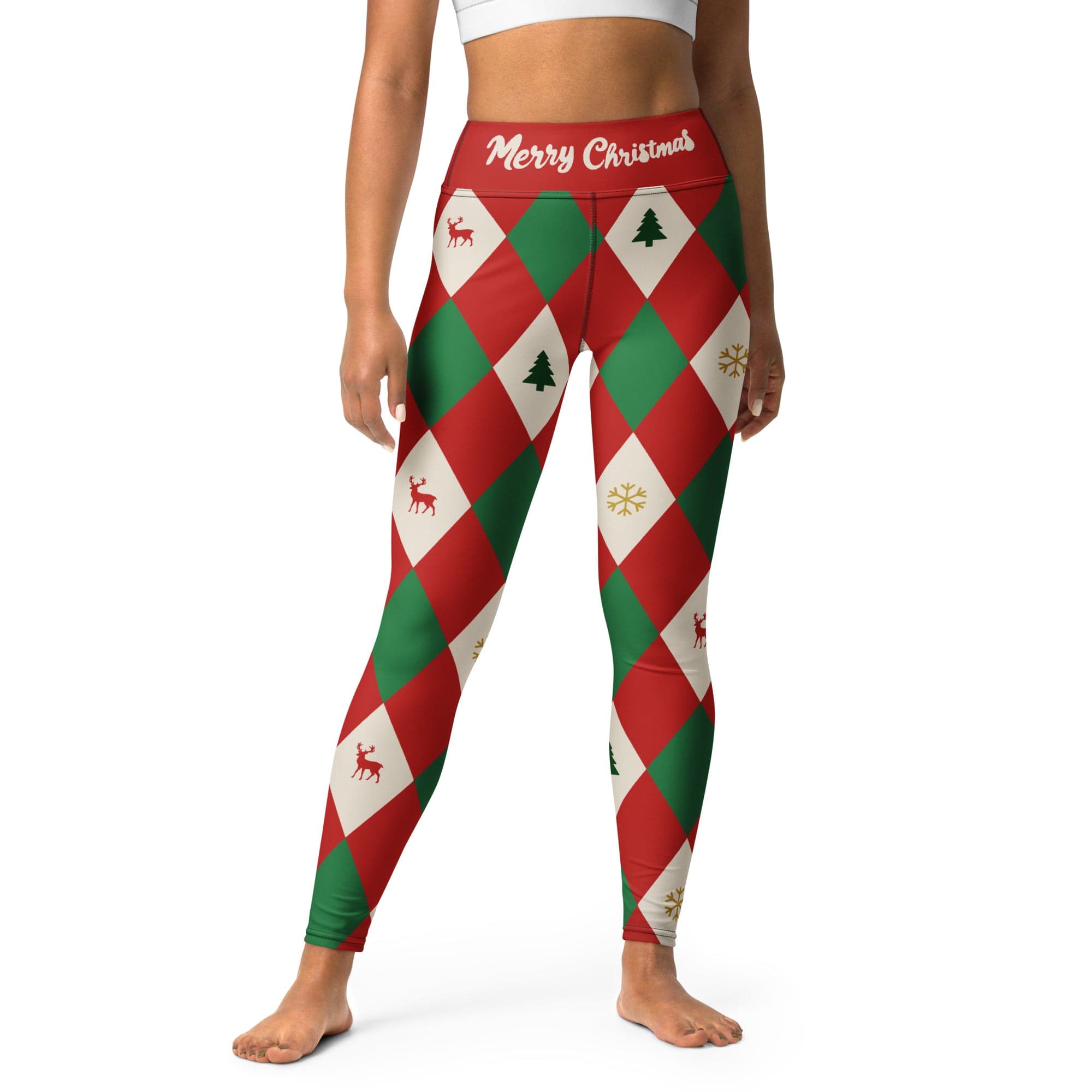 Harlequin Christmas Yoga Leggings