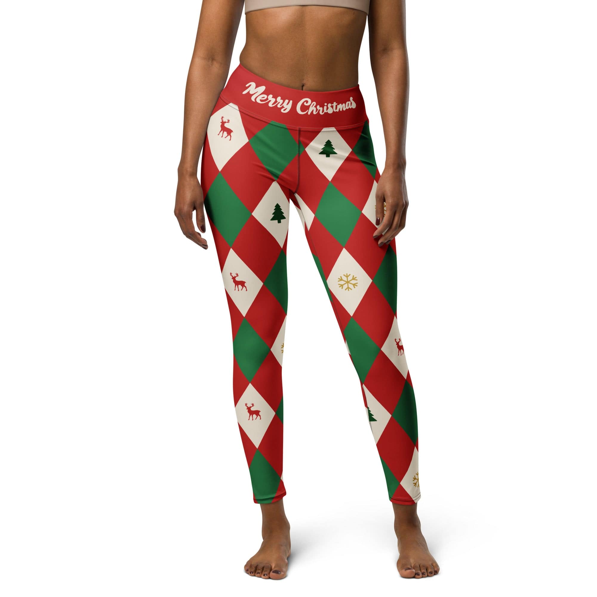 Harlequin Christmas Yoga Leggings