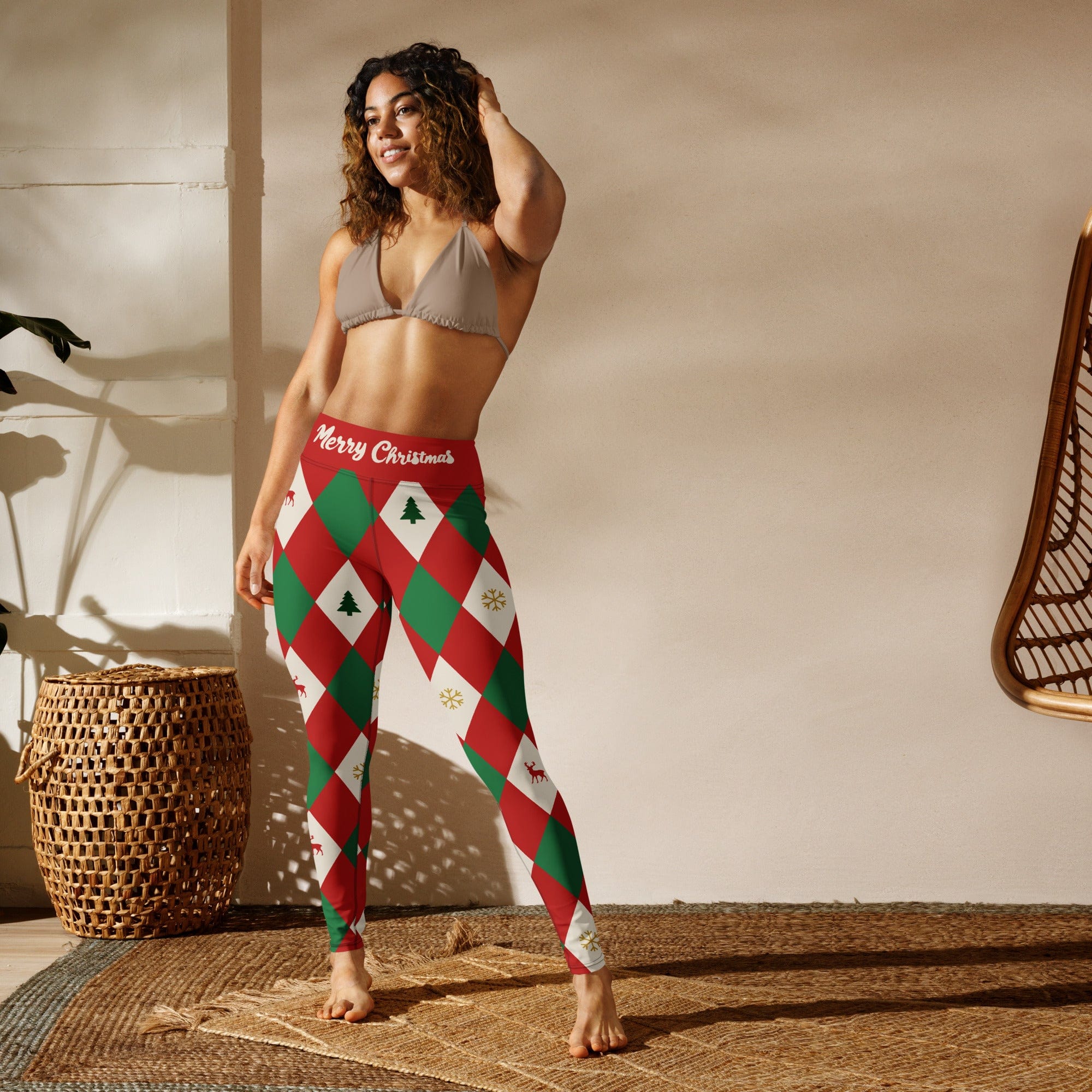 Harlequin Christmas Yoga Leggings