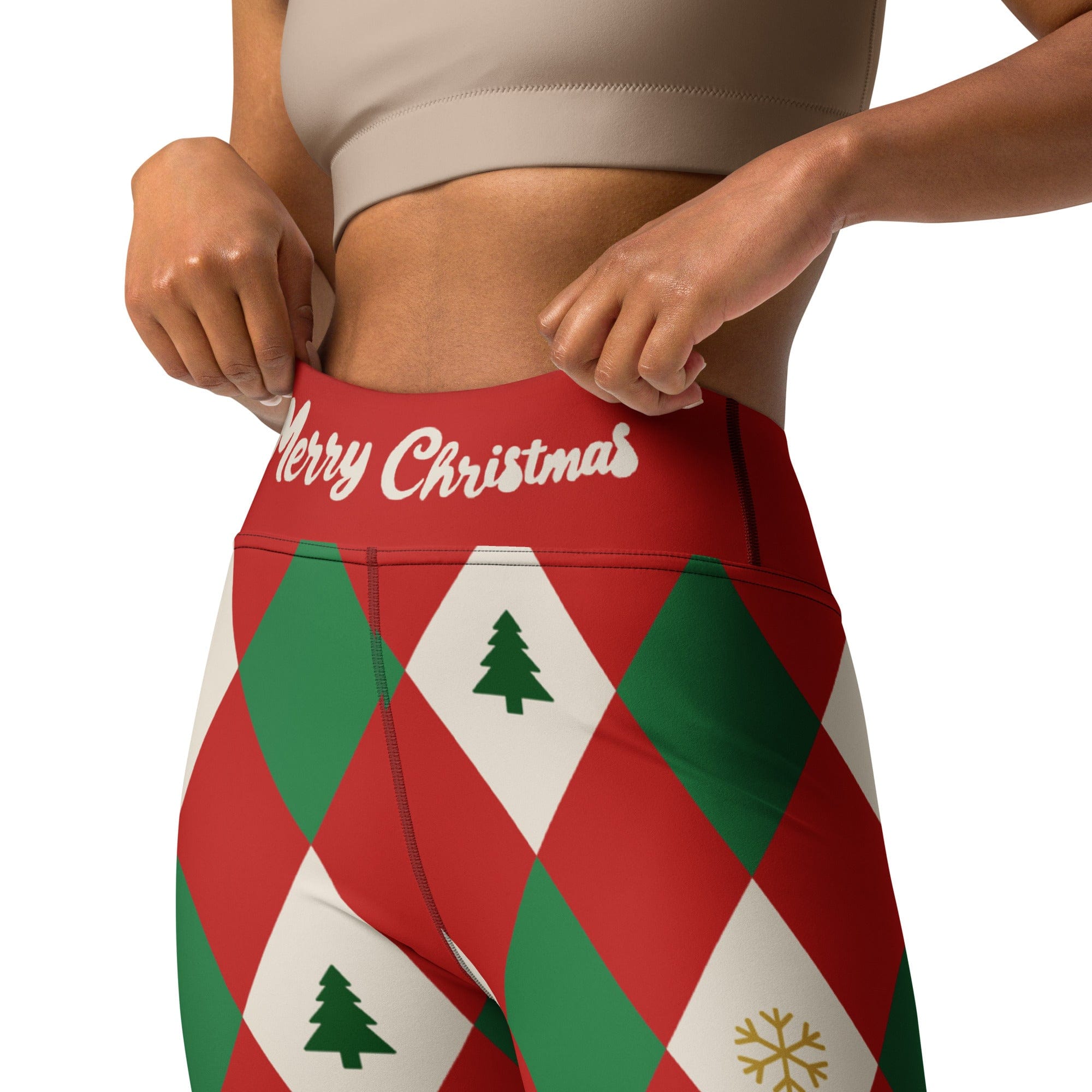 Harlequin Christmas Yoga Leggings
