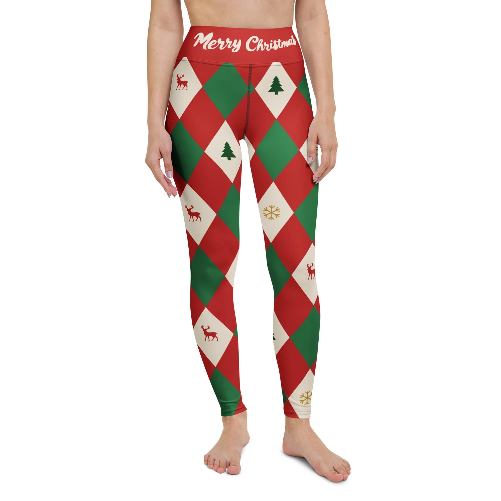 Harlequin Christmas Yoga Leggings