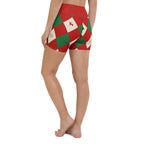 Harlequin Christmas Yoga Shorts
