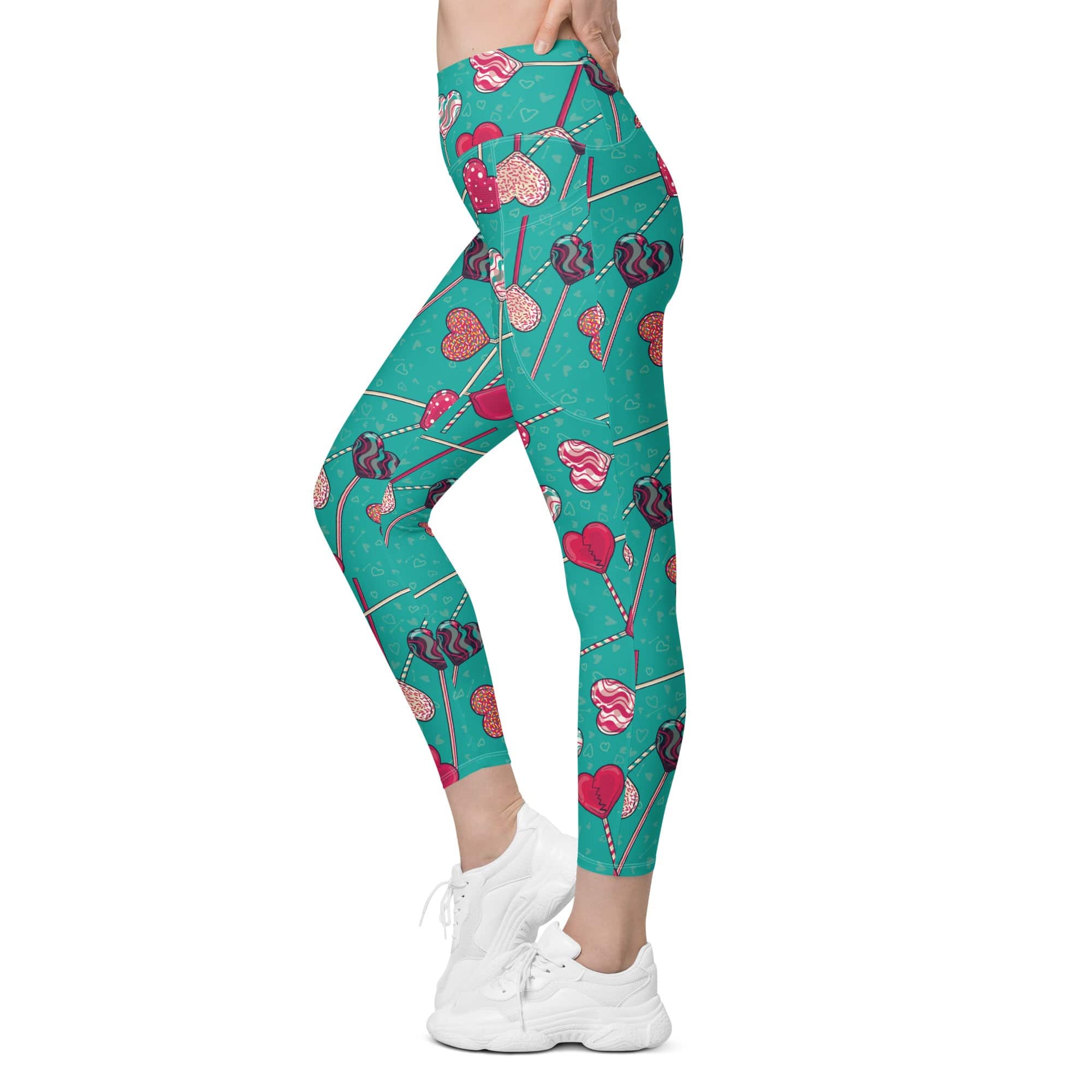 Heart Lollipop Leggings With Pockets