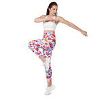 Heart Pattern Leggings with Pockets