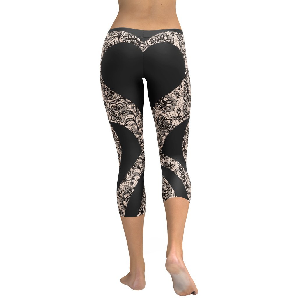 Heart Shaped Lace Capris