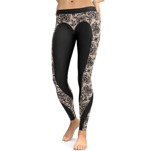 Heart Shaped Lace Leggings