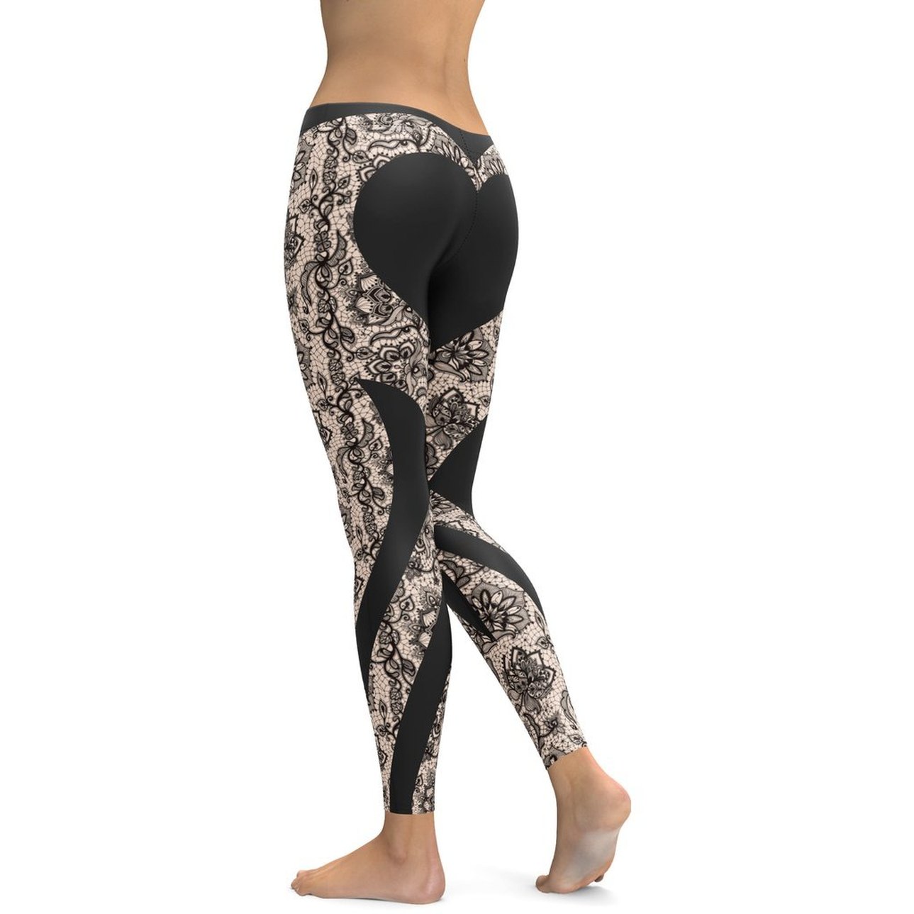 Heart Shaped Lace Leggings